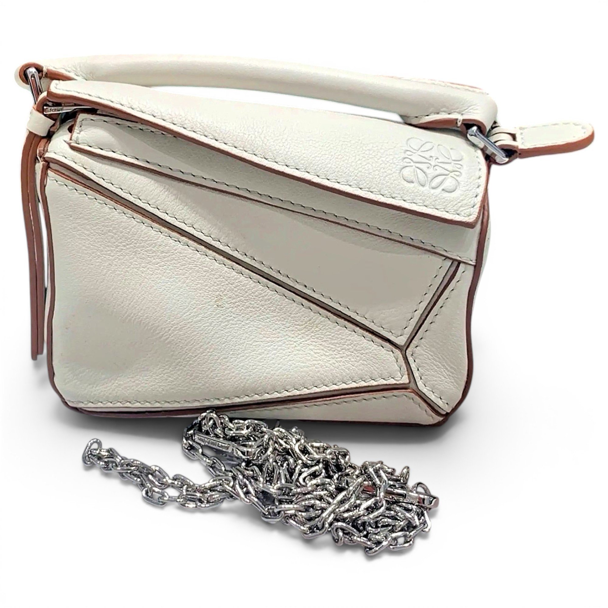 Puzzle leather crossbody bag