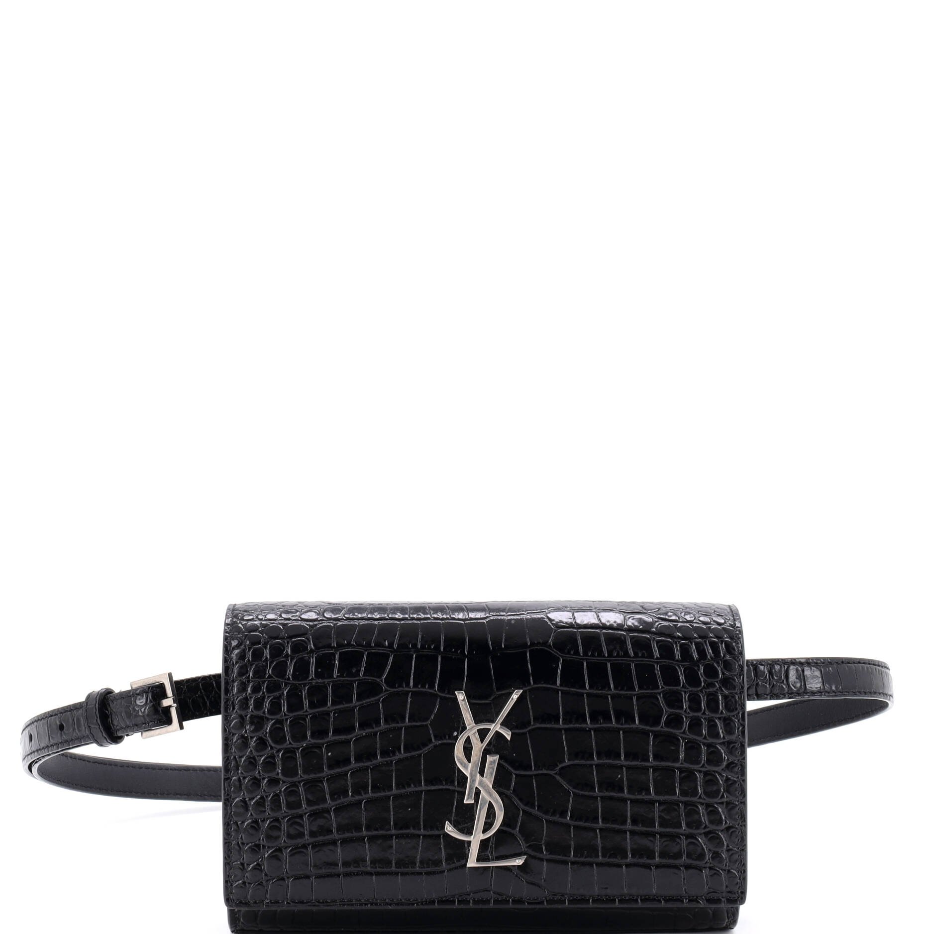 Classic Monogram Kate Belt Bag Crocodile Embossed Leather