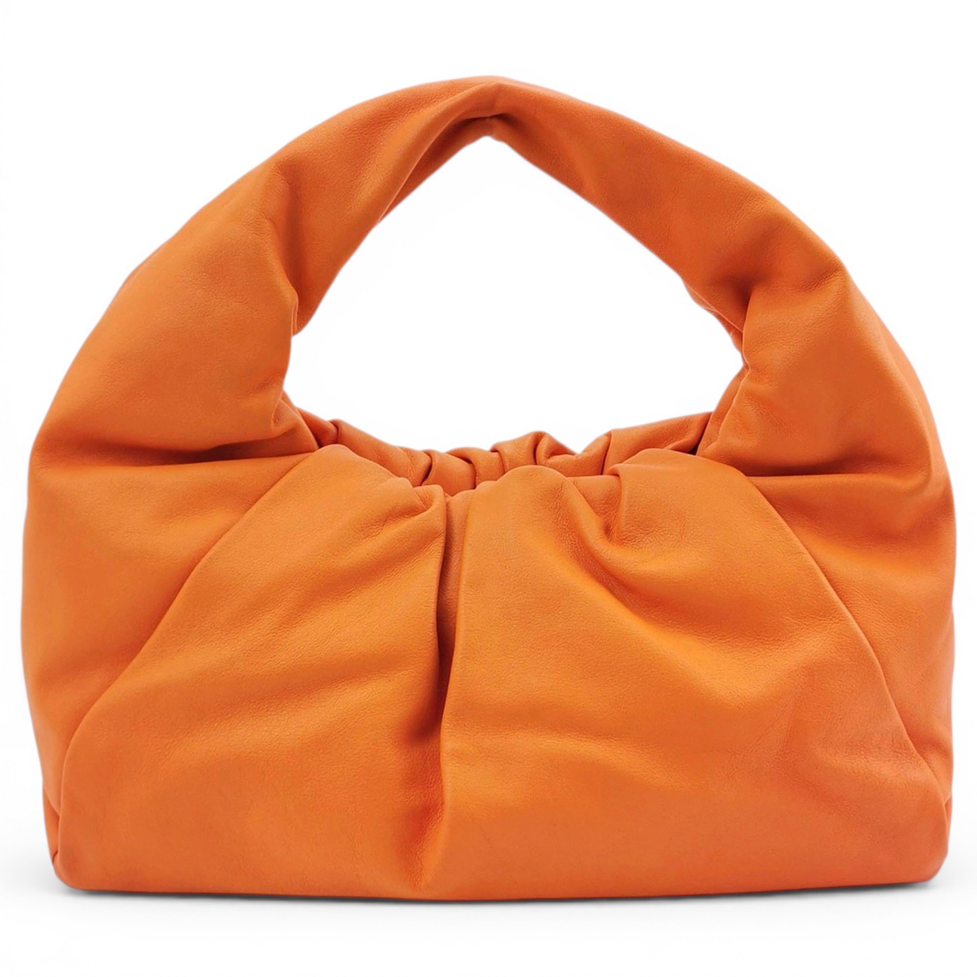 Pouch patent leather handbag