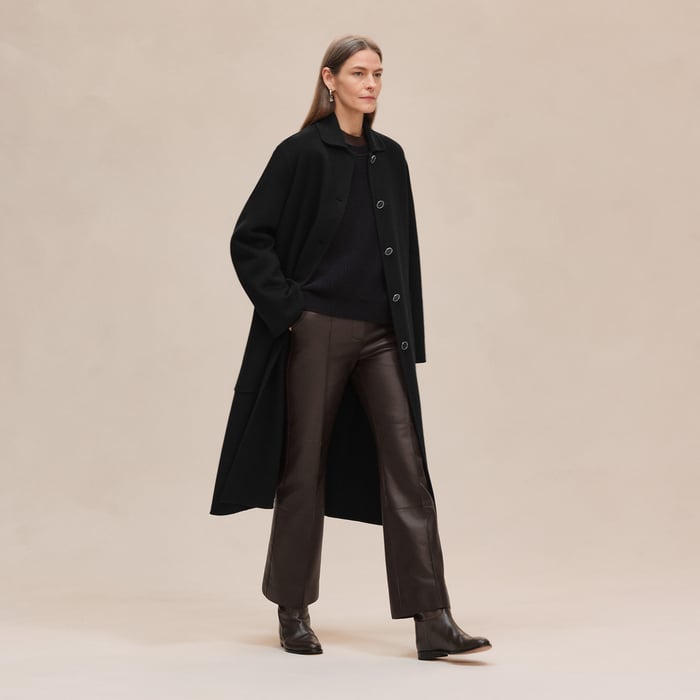 Noir Cashmere Wrap Coat
