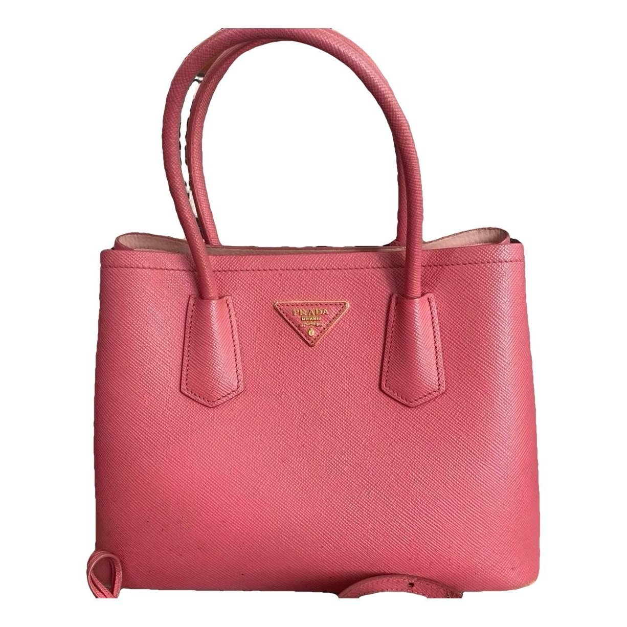 Double leather handbag