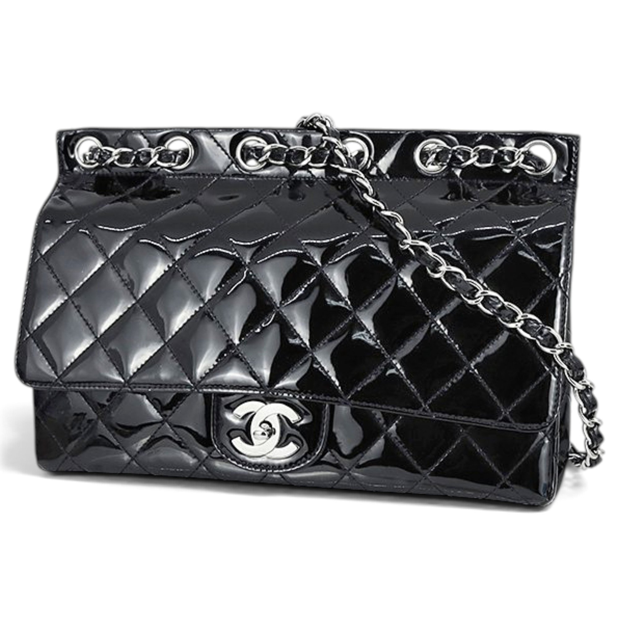 Patent leather handbag
