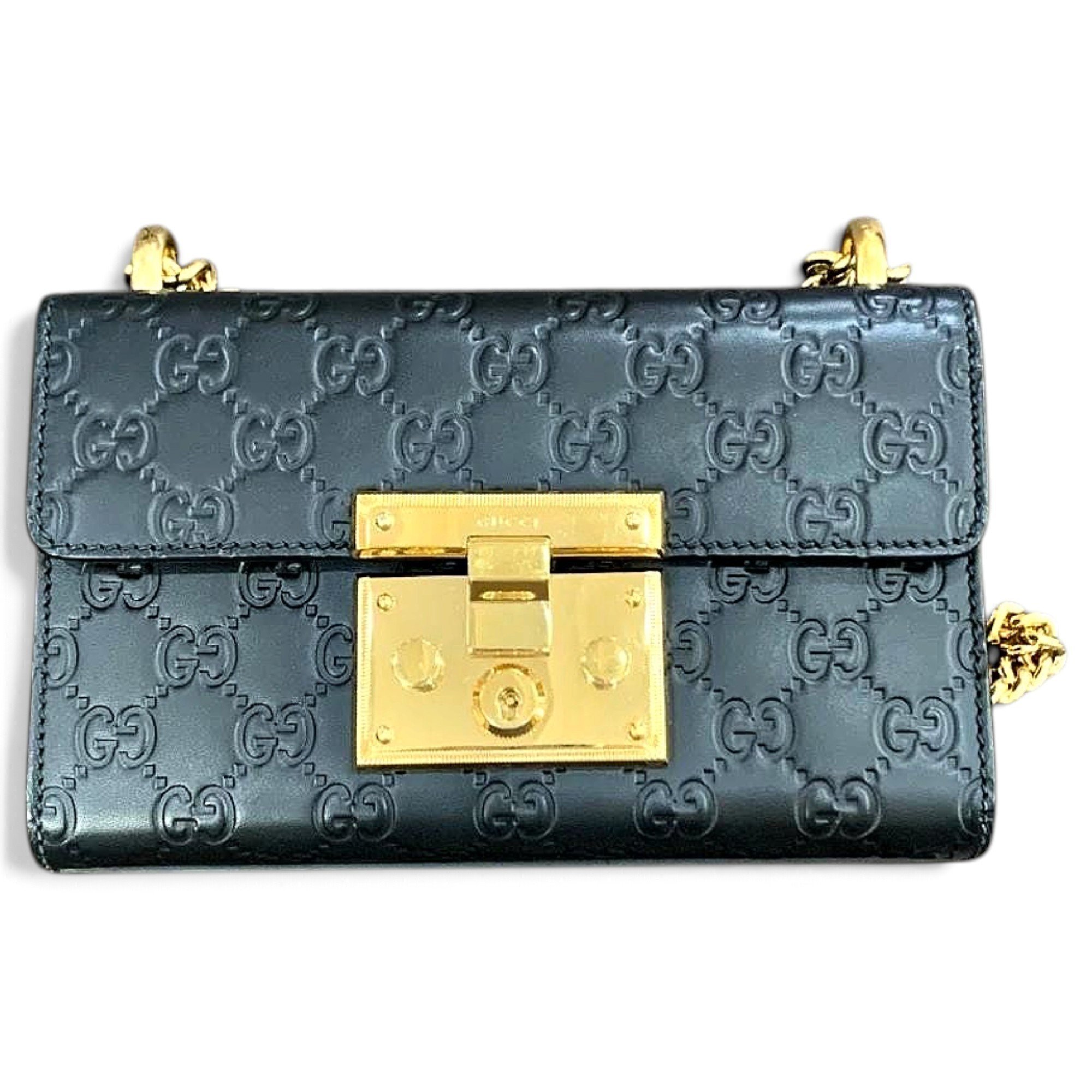 Padlock leather handbag
