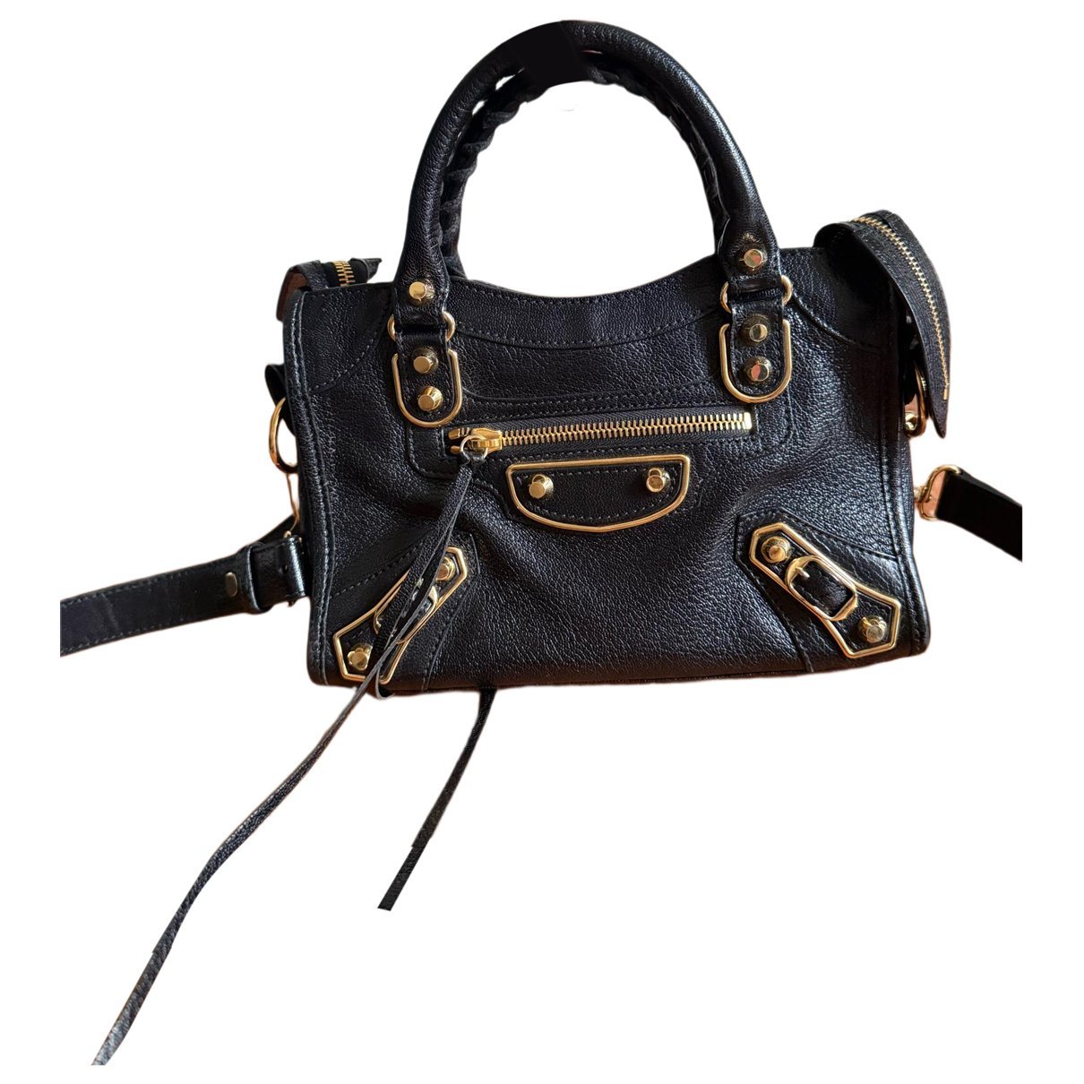 City leather handbag