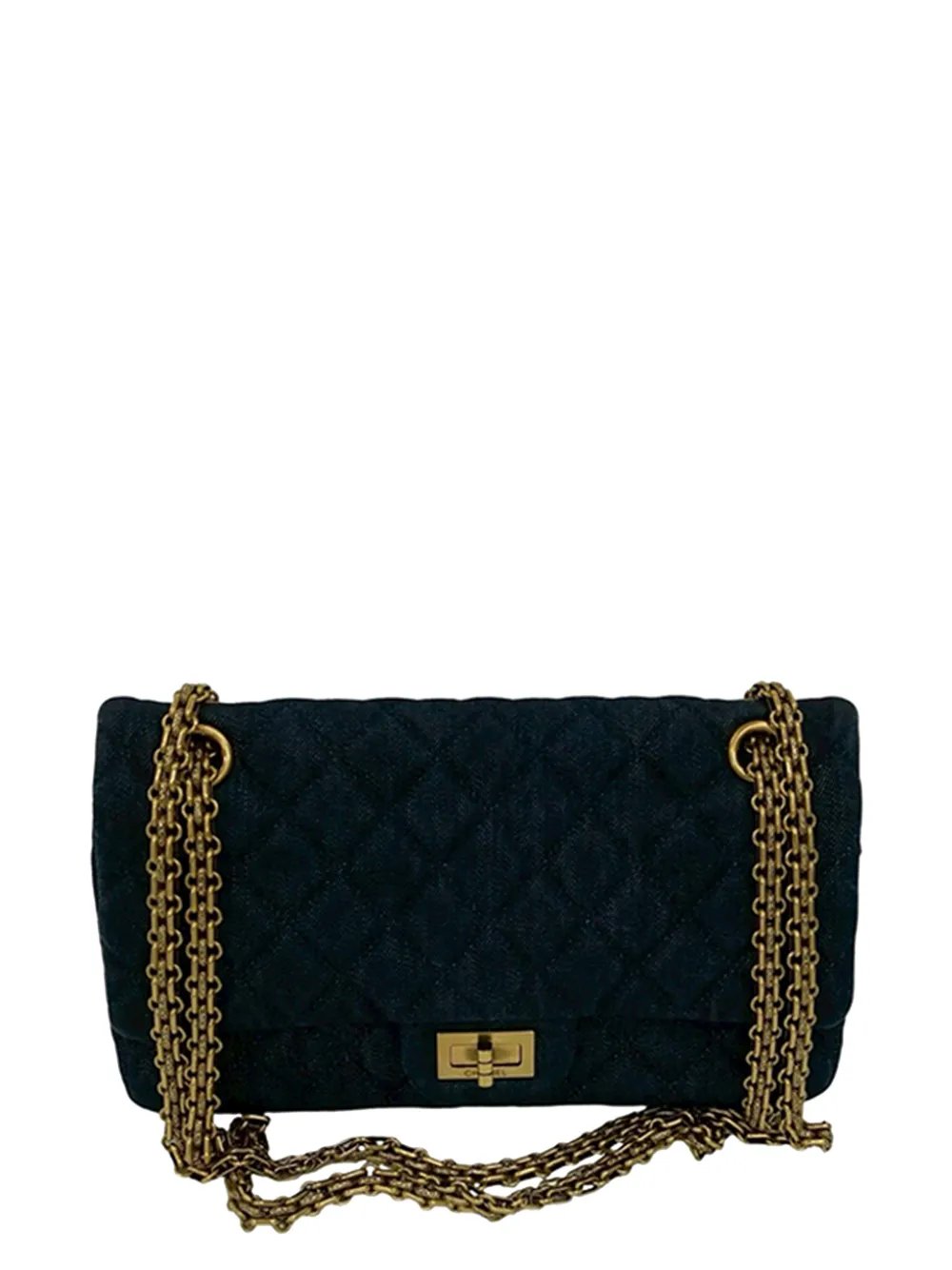 2016-2017 Quilted Denim Reissue 2.55 Double Flap 226 shoulder bag