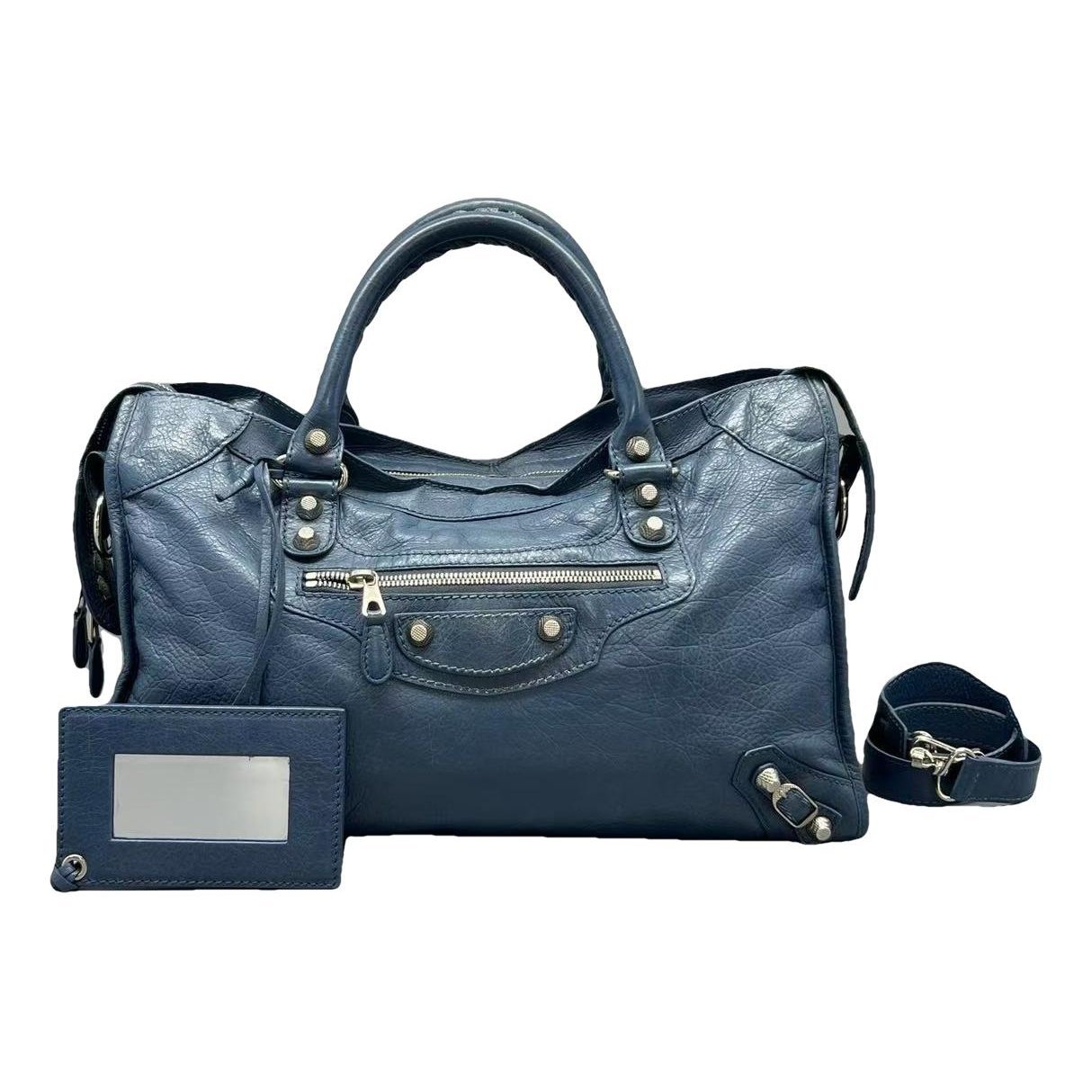 City leather handbag