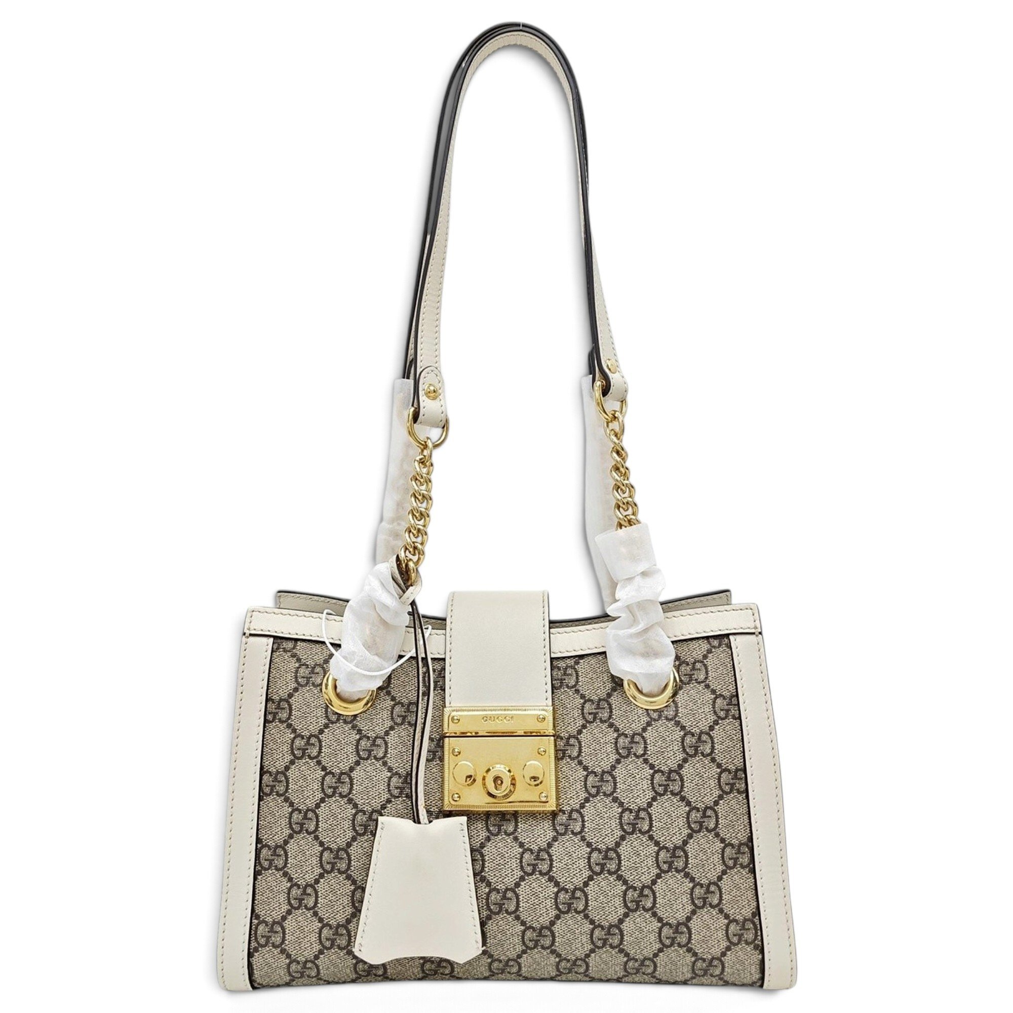 Padlock leather handbag