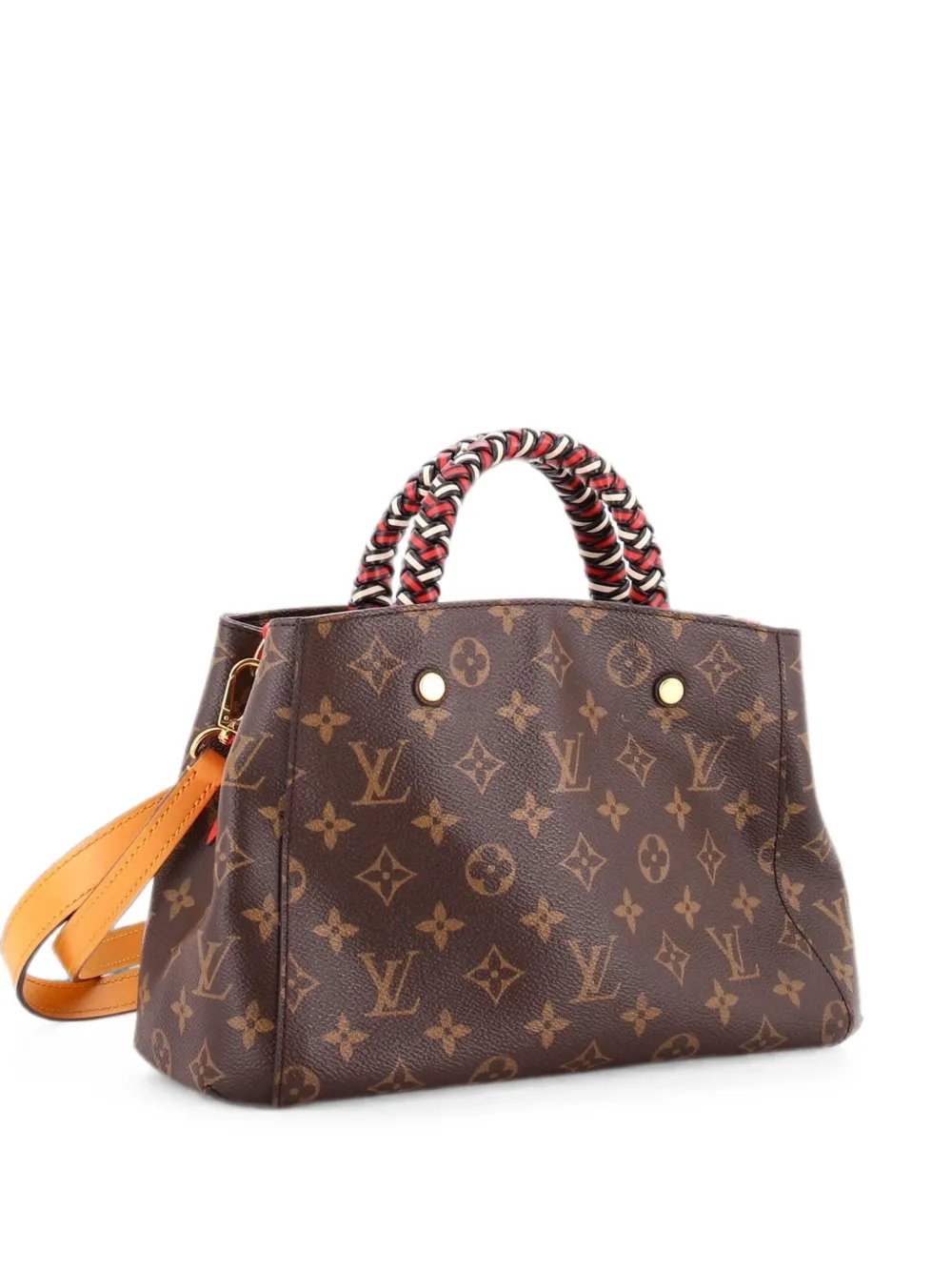 Braided Handle Montaigne Handbag Monogram Canvas BB tote bag