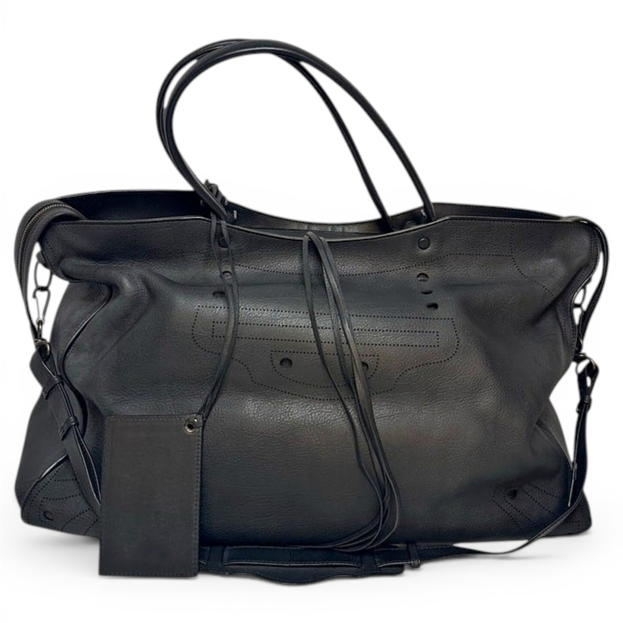 Blackout leather satchel