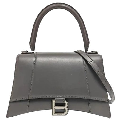 Hourglass leather handbag