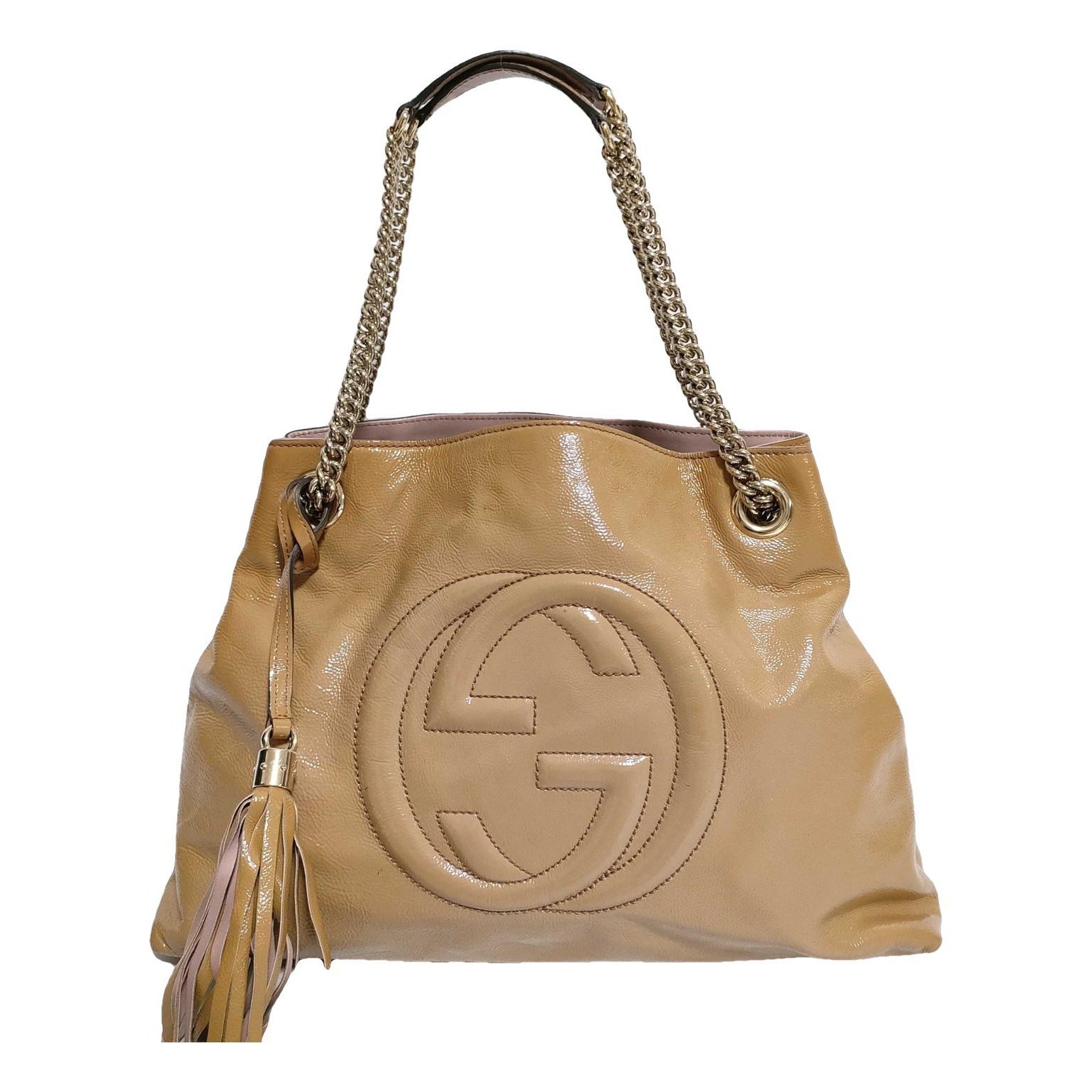 Patent leather handbag