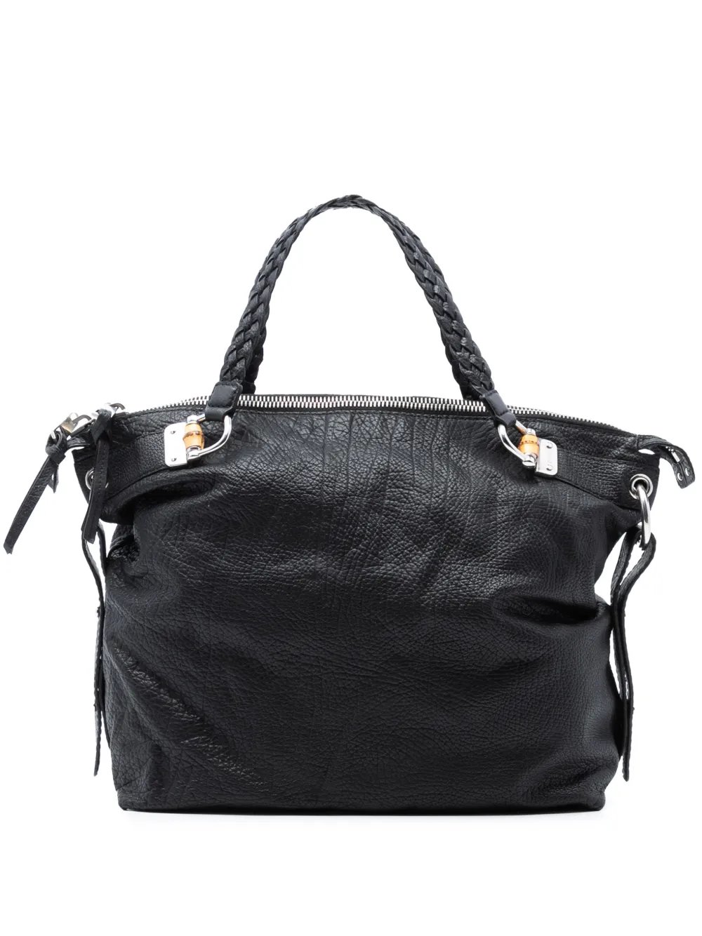 2016-2025 Large Leather Bamboo Bar tote bag