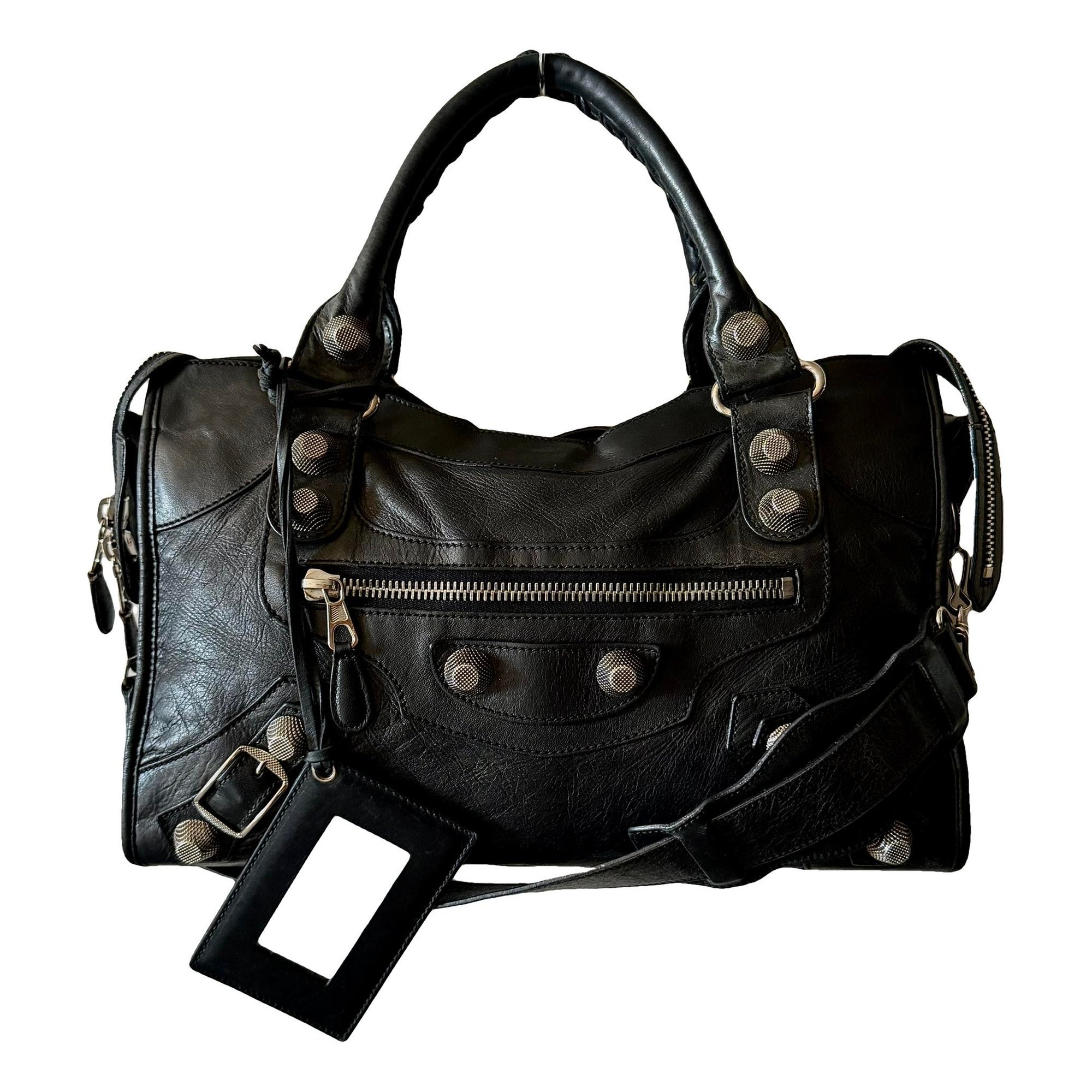 City leather handbag