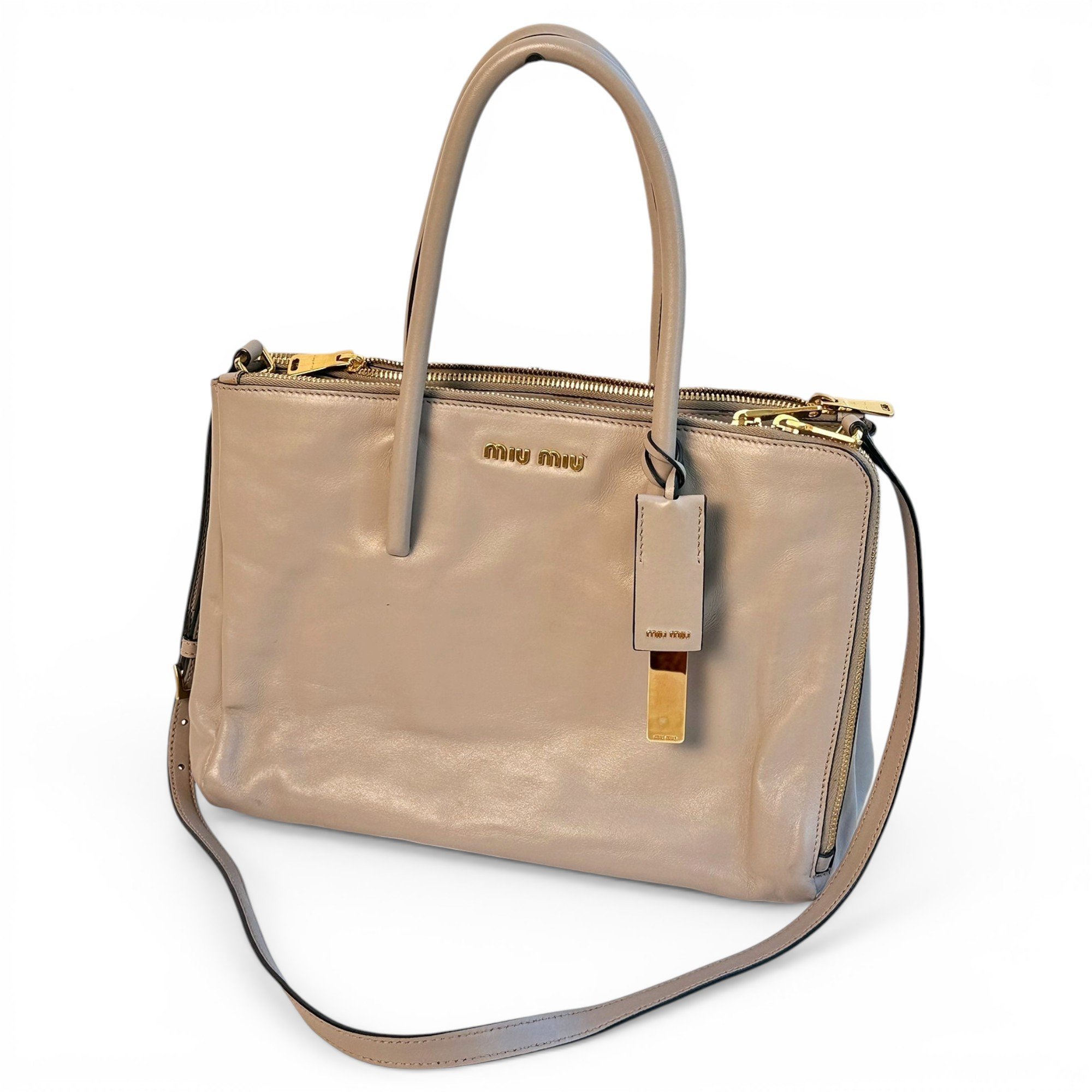 Madras leather handbag
