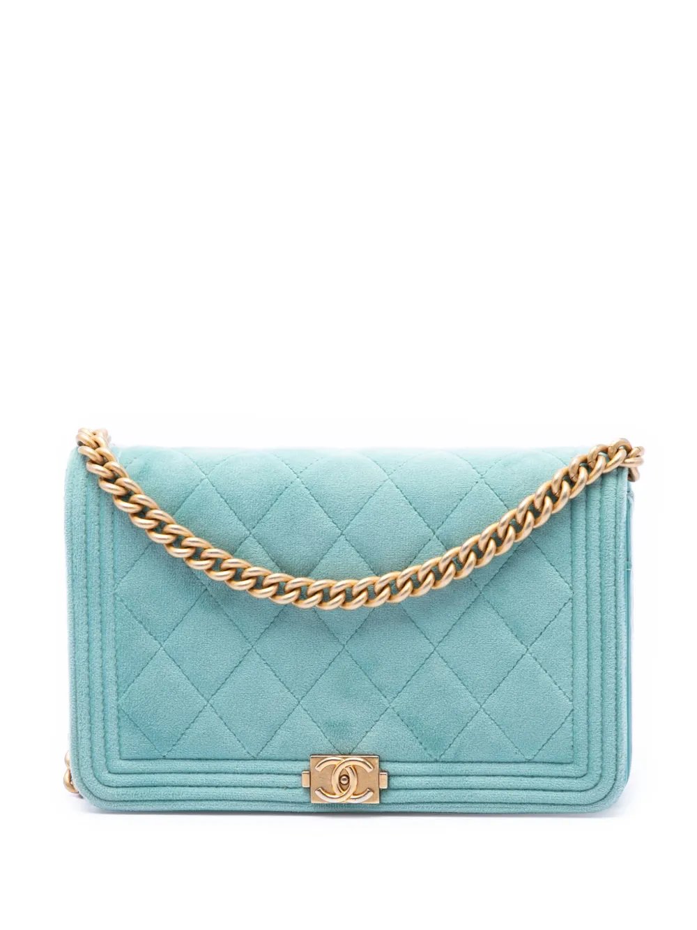 2019 Quilted Velvet Boy Wallet On Chain crossbody bag