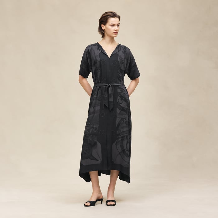 Noir "Soleil De Soie Poudre" Classic Caftan