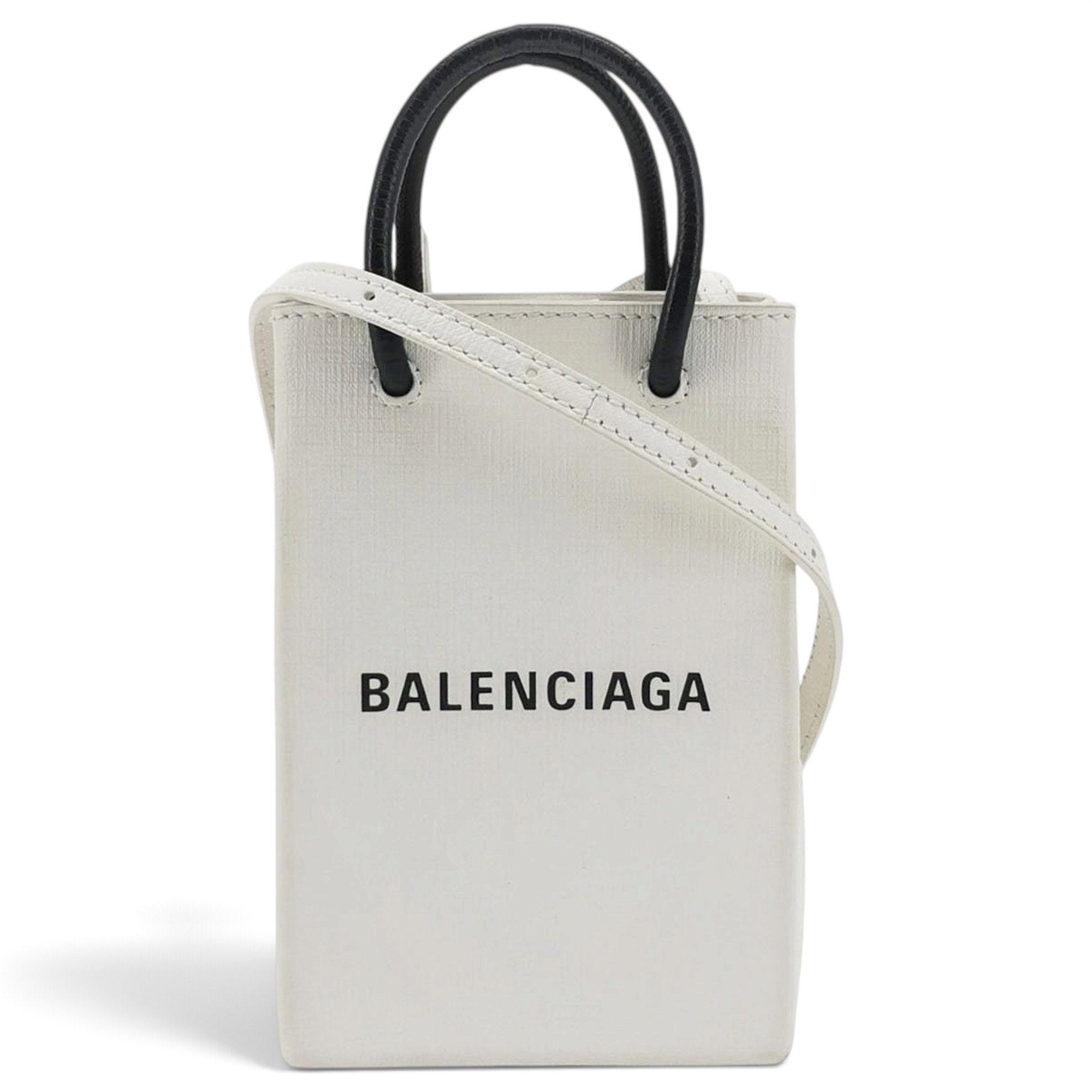 Shopping North South leather handbag