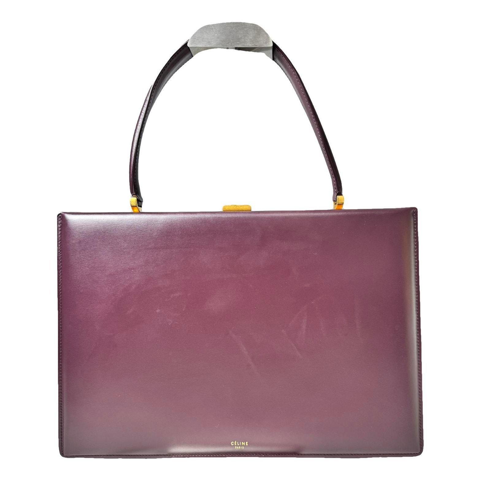 Clasp leather tote