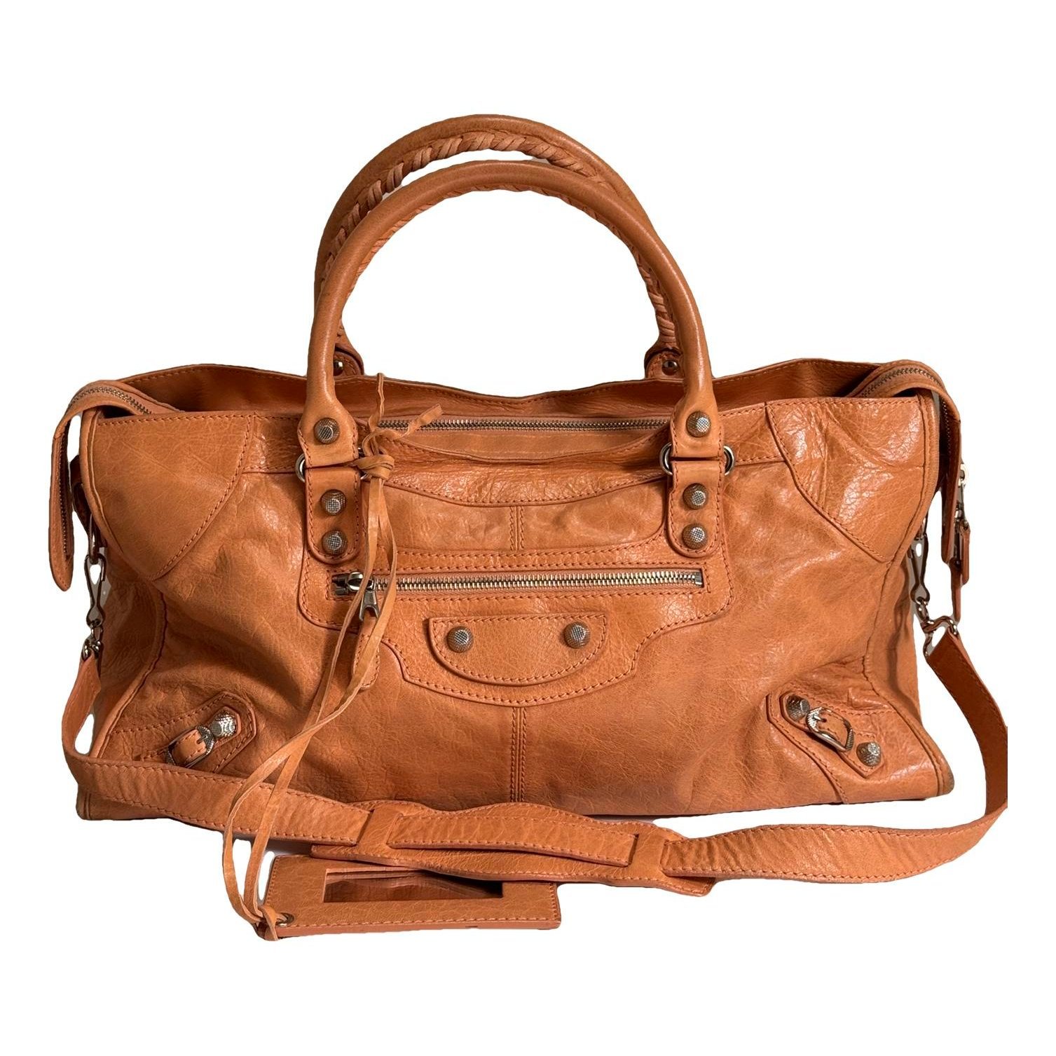 City leather handbag