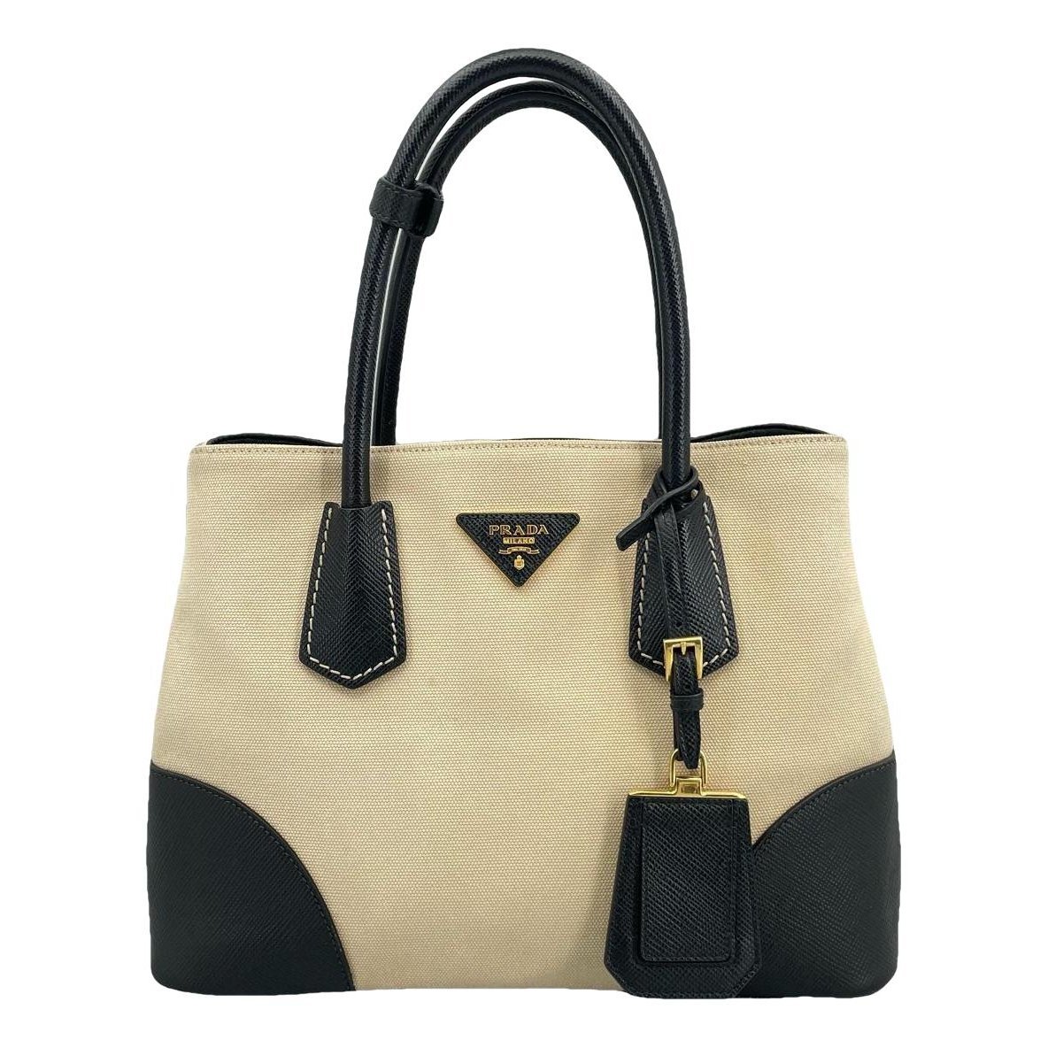 Double leather handbag
