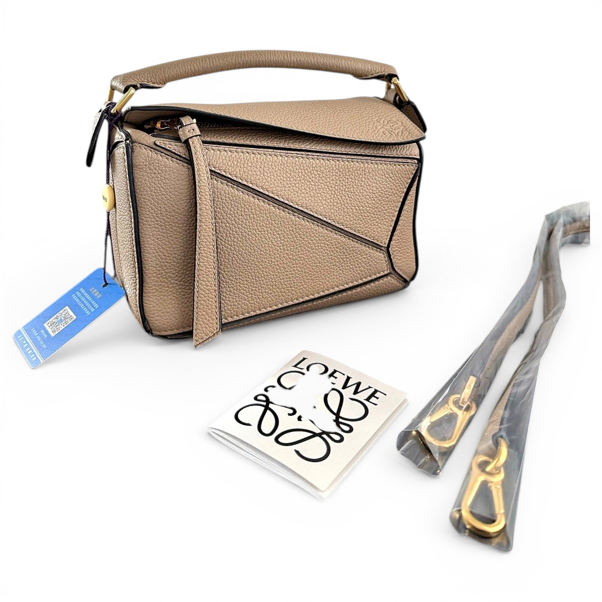Puzzle leather handbag