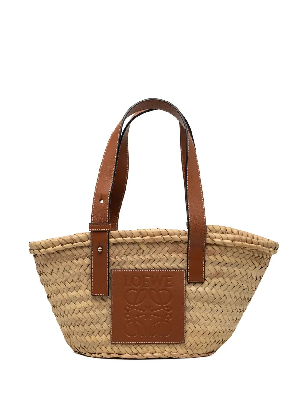 2019 Small Raffia Anagram Basket tote bag