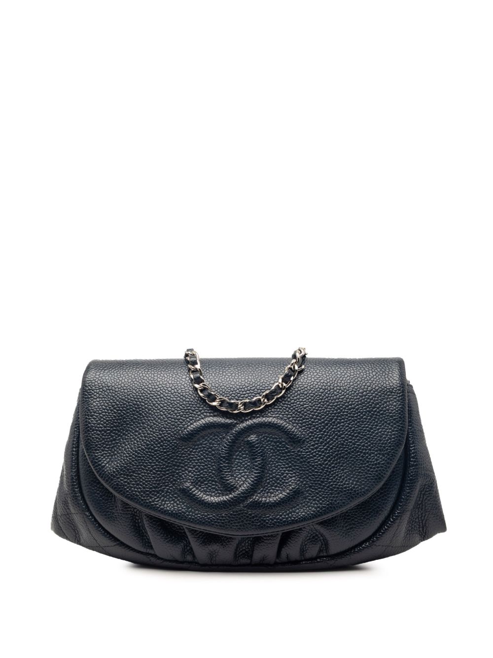 2011 CC Caviar Half Moon Wallet on Chain crossbody bag