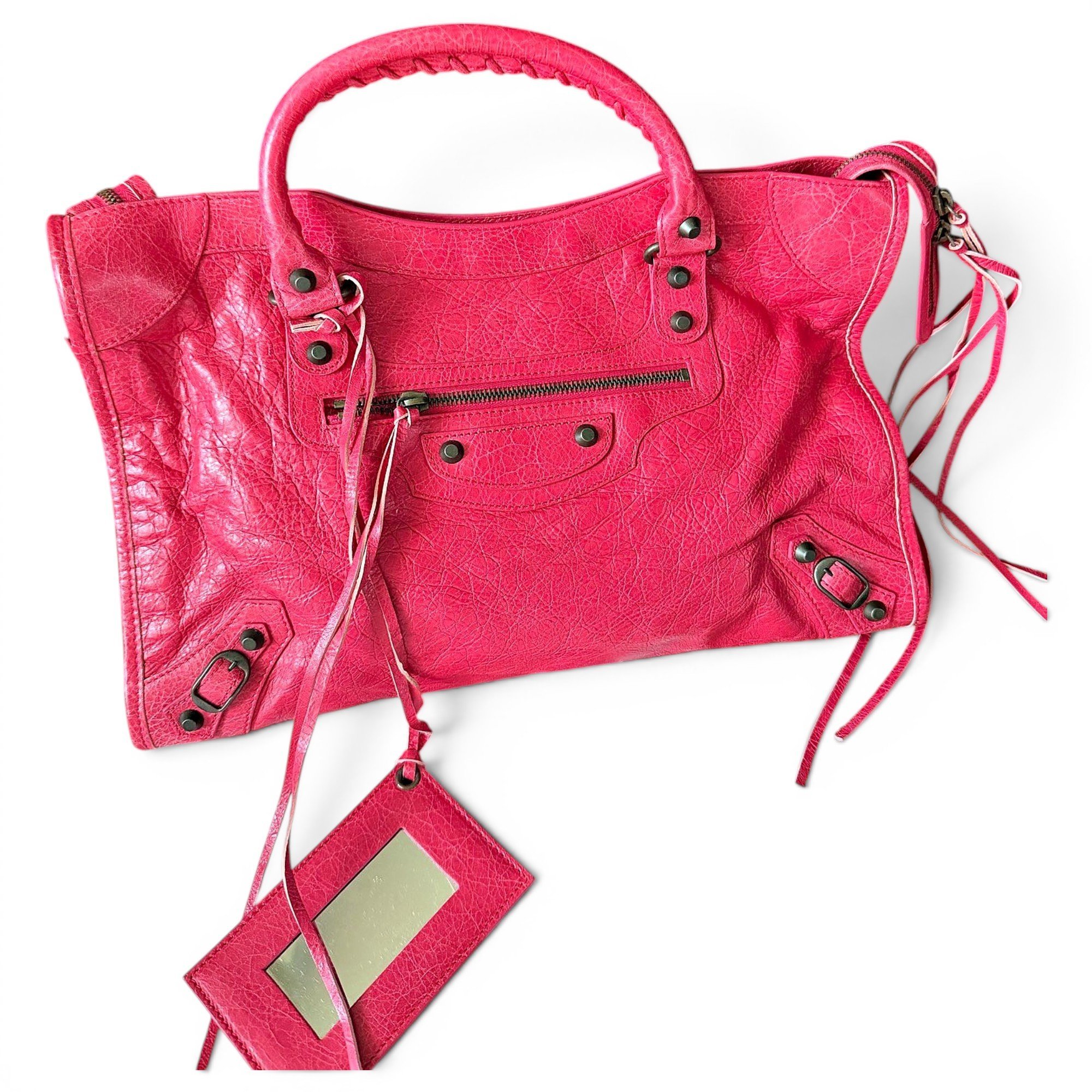 City leather handbag