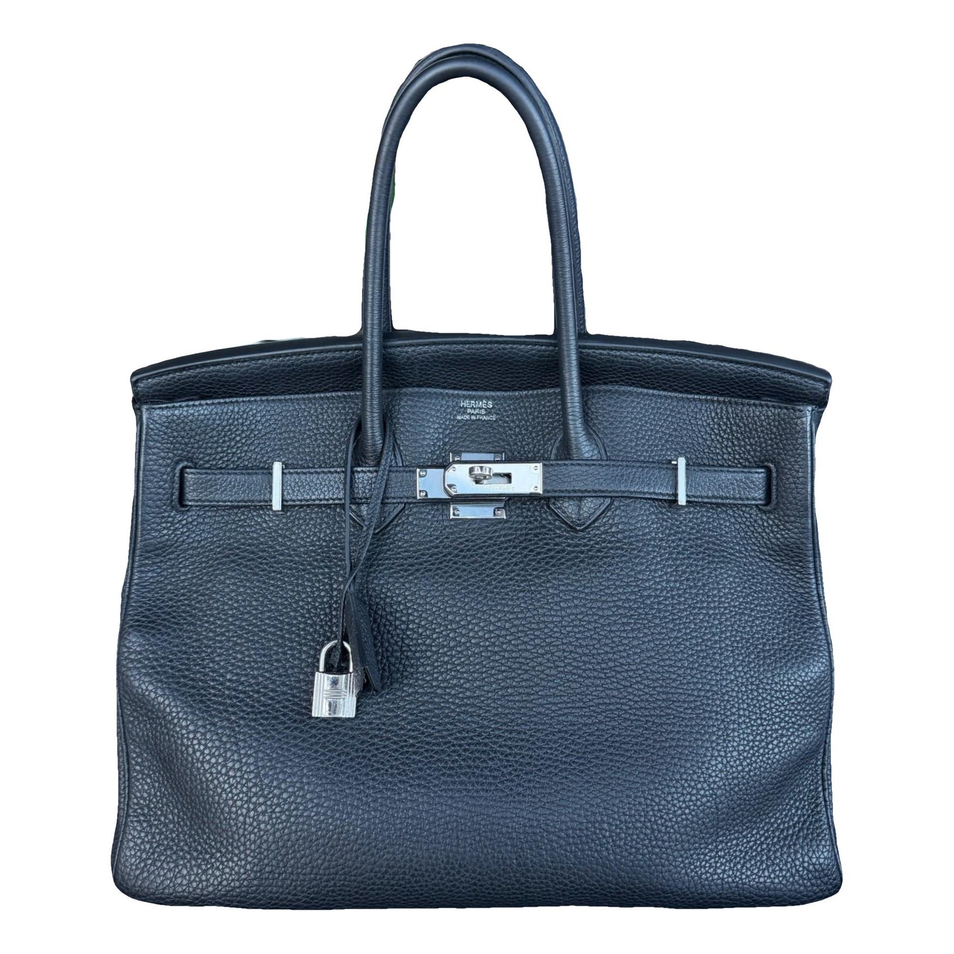 Hermes Birkin 35 Handbag Black Togo Leather