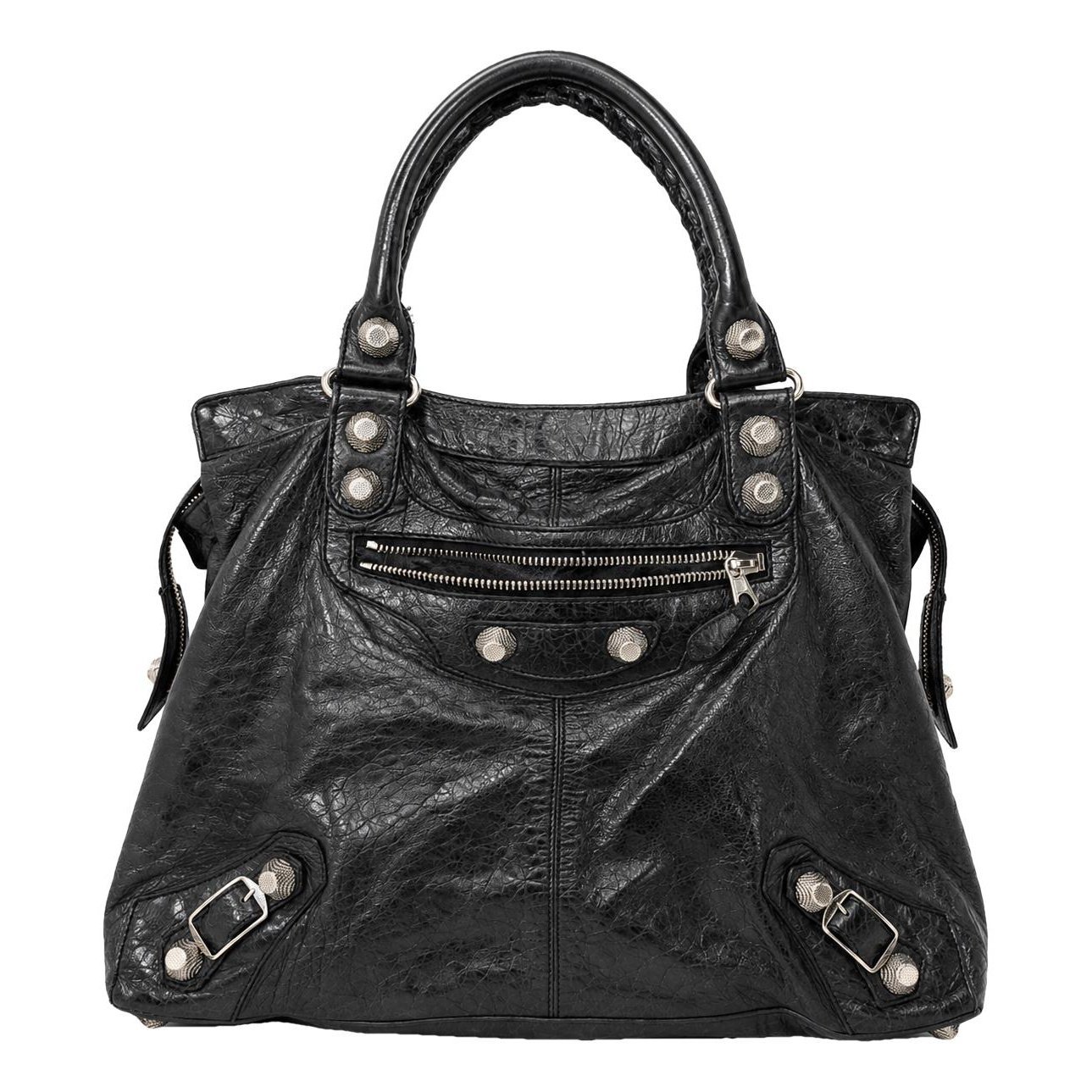 Weekender leather handbag