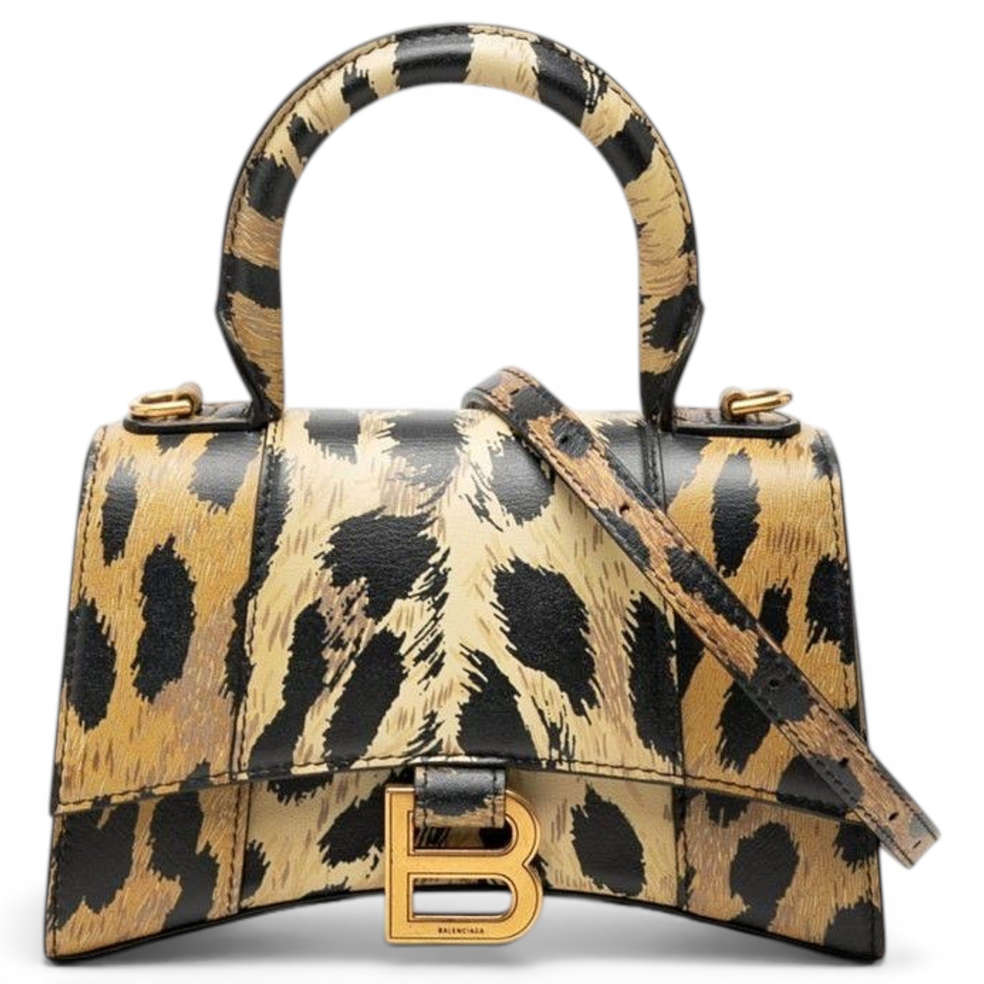 Hourglass leather handbag