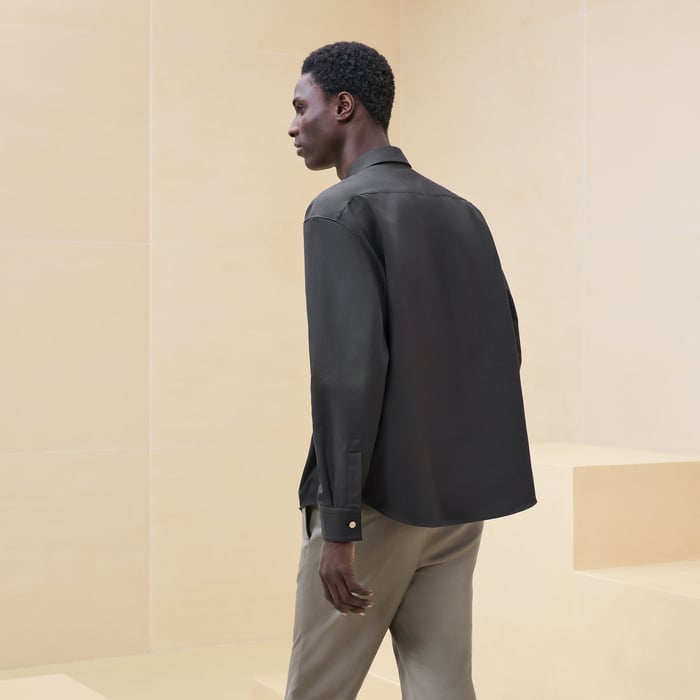 Anthracite Boxy Fit Shirt With Louis Collar
