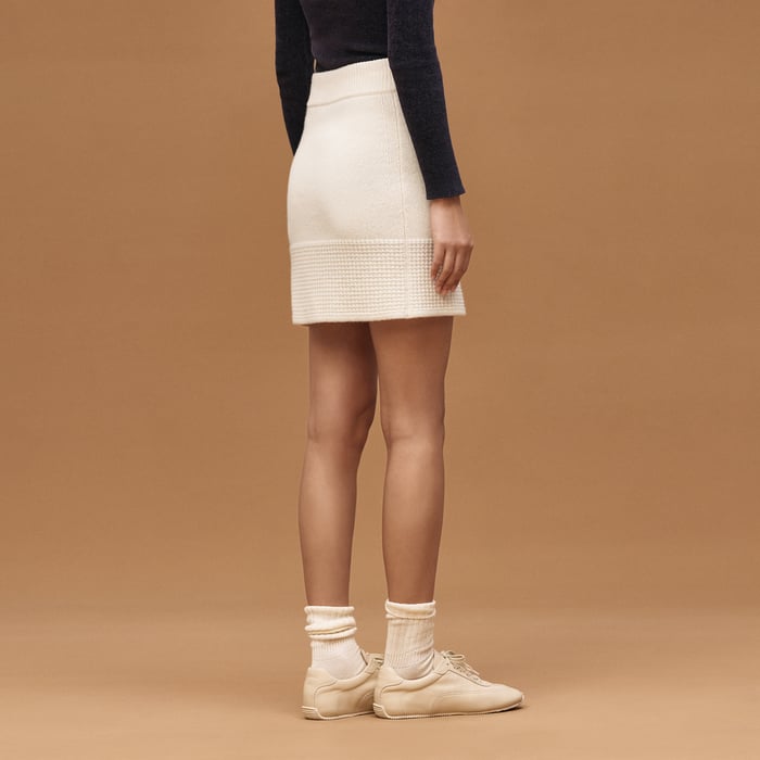 Blanc Naturel Cashmere Short Skirt