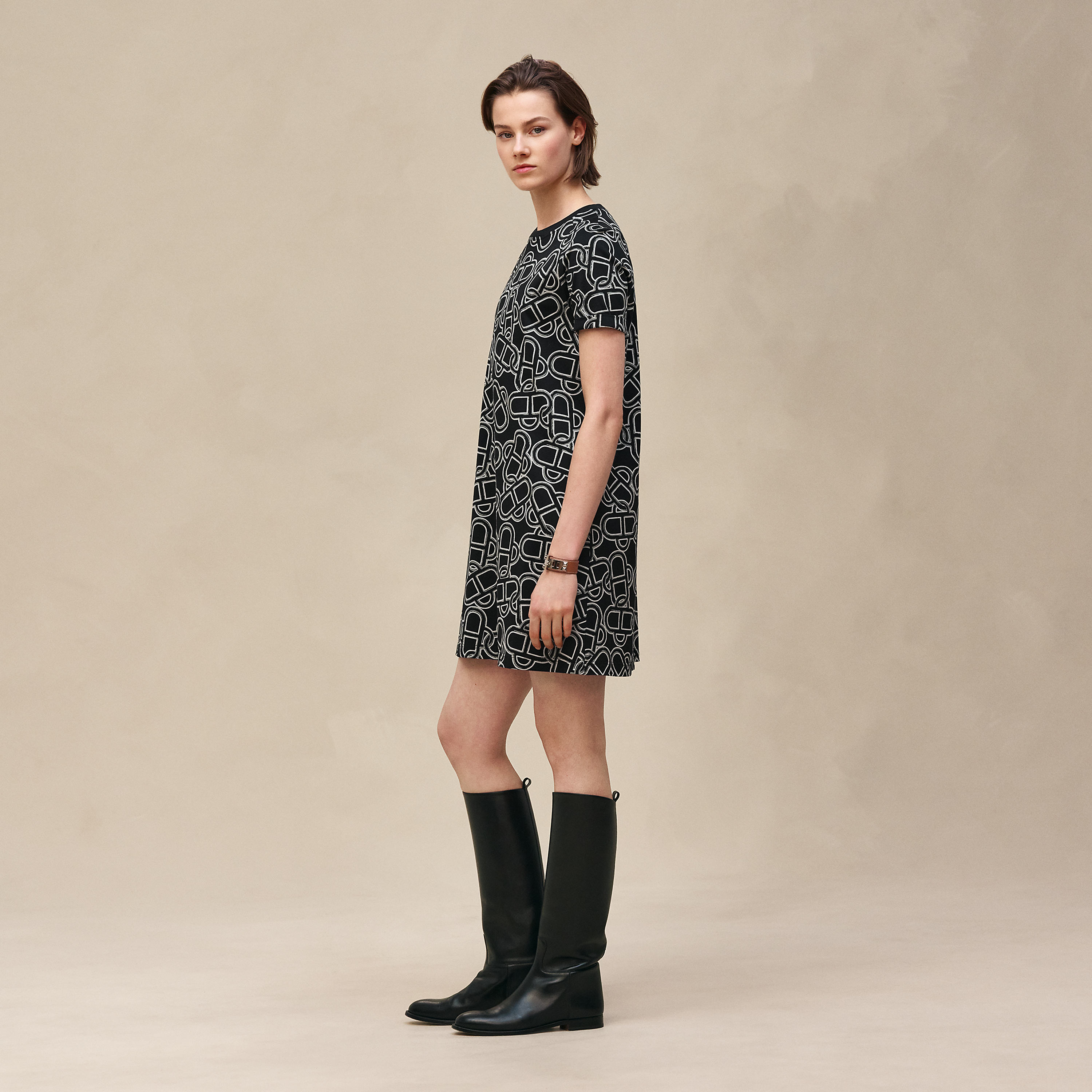 Robe évasée imprimé « Maillon Equestre »