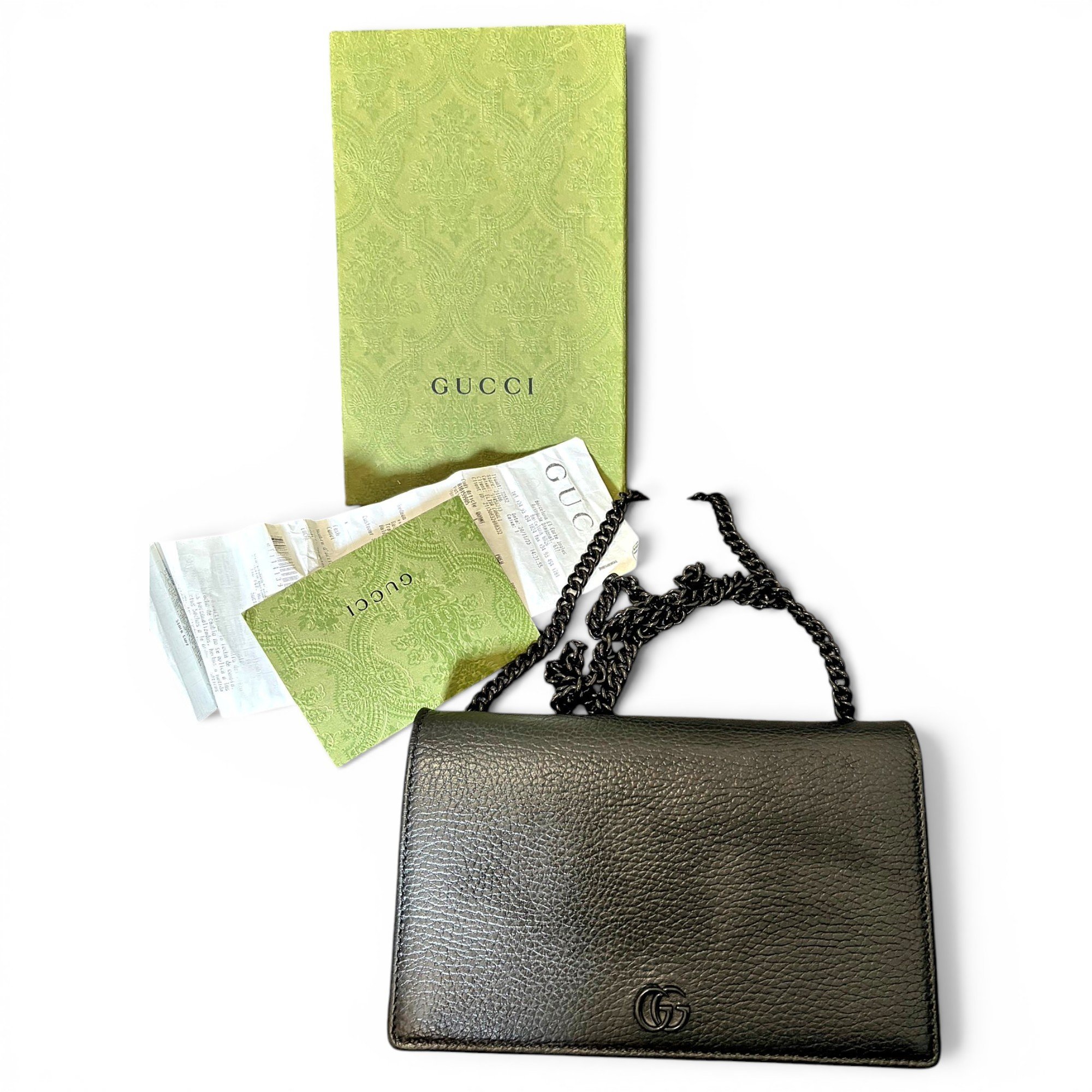 Leather clutch bag
