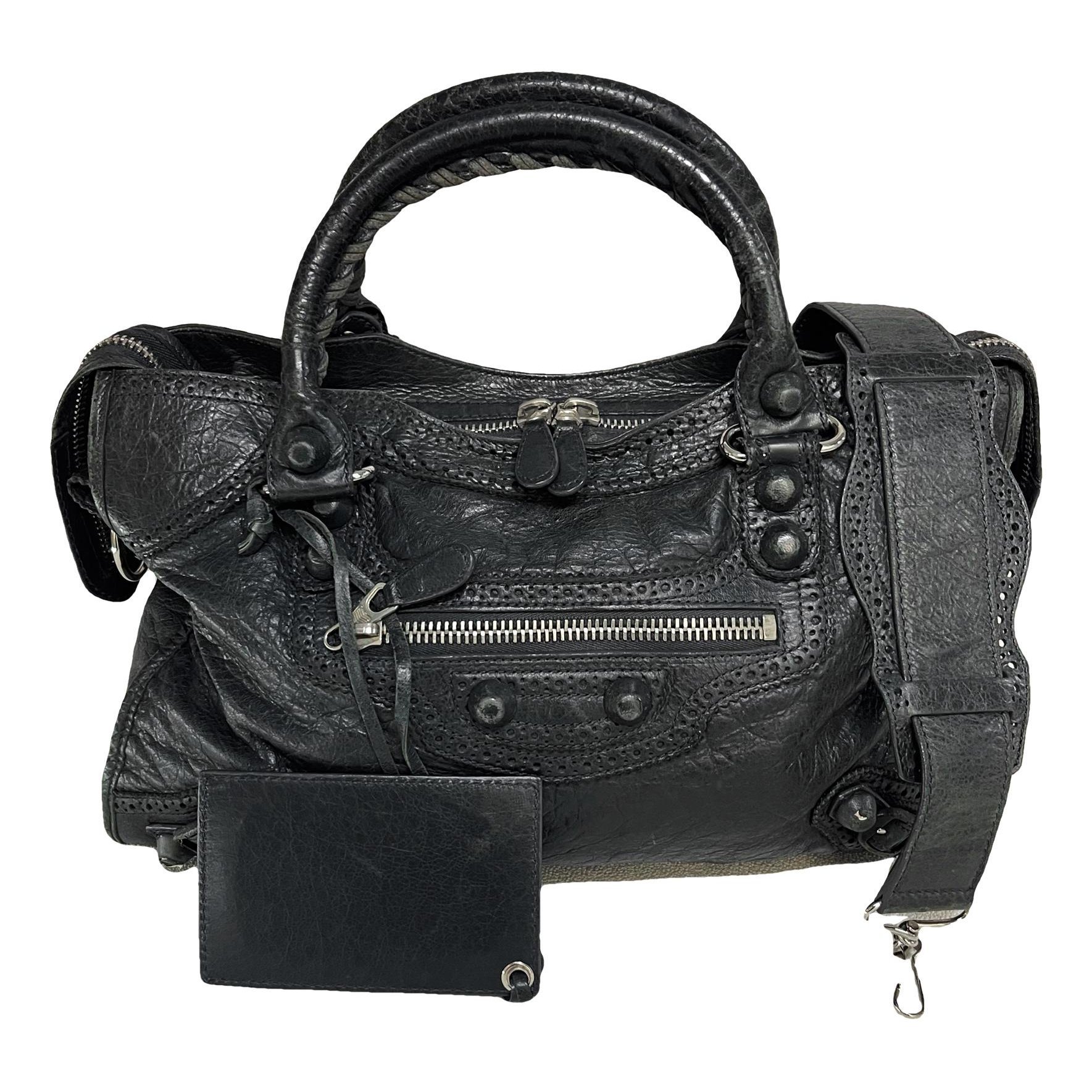 City leather handbag