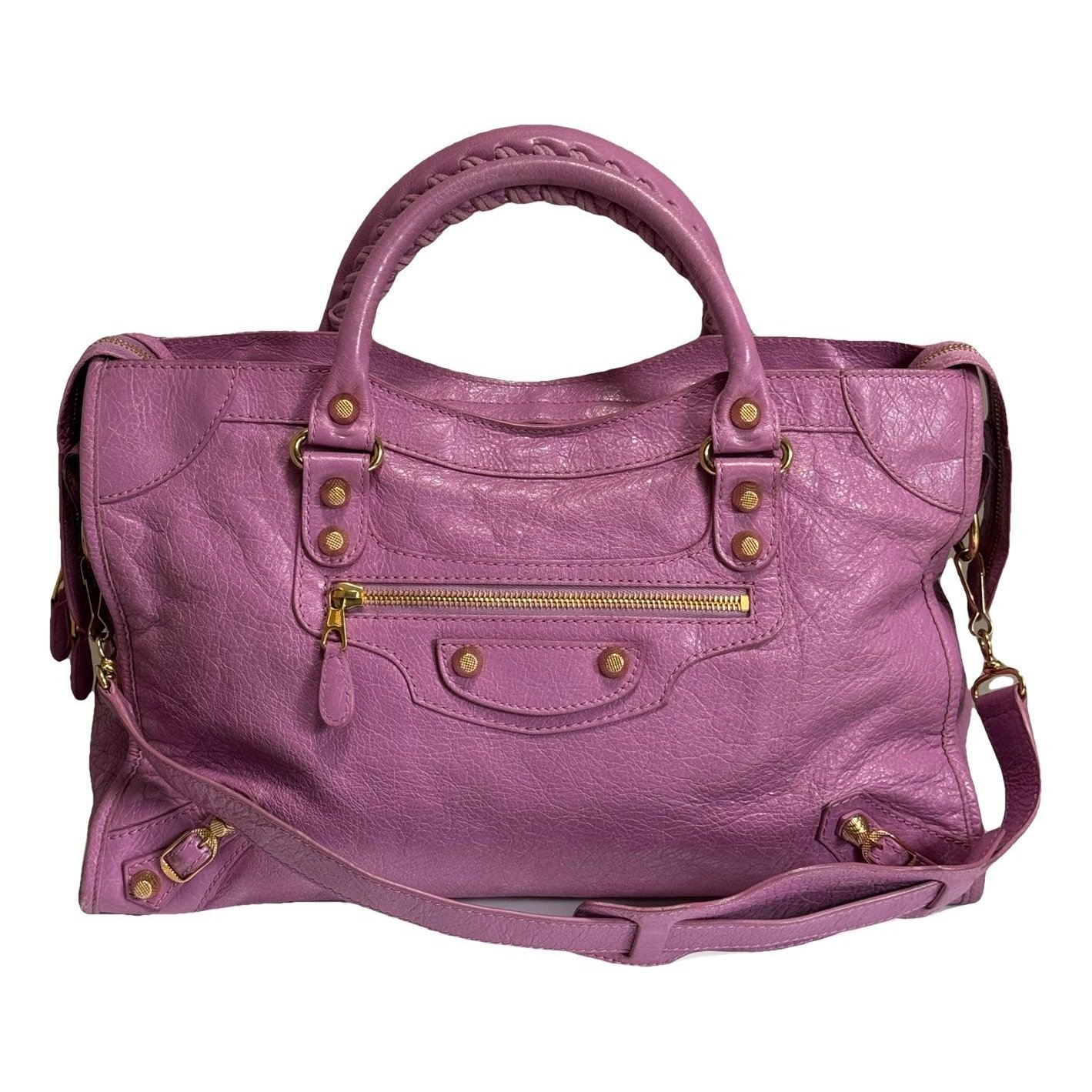 City leather handbag