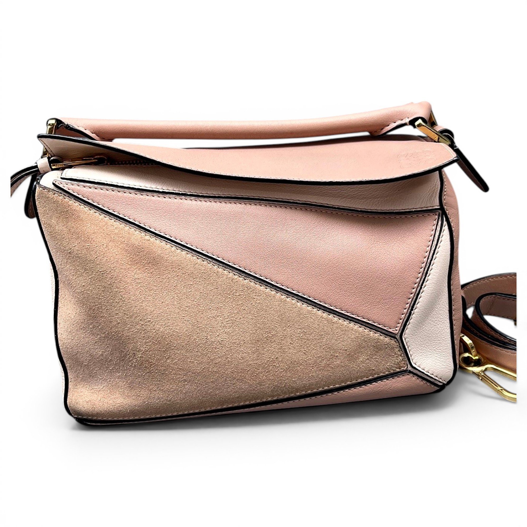 Puzzle leather handbag