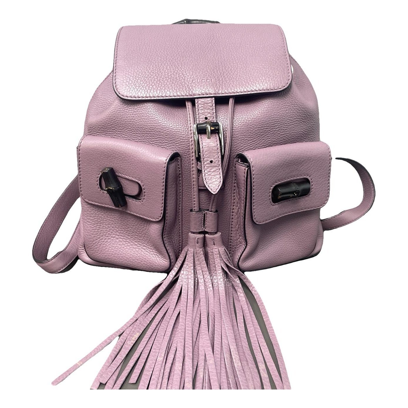 Bamboo Tassel leather backpack