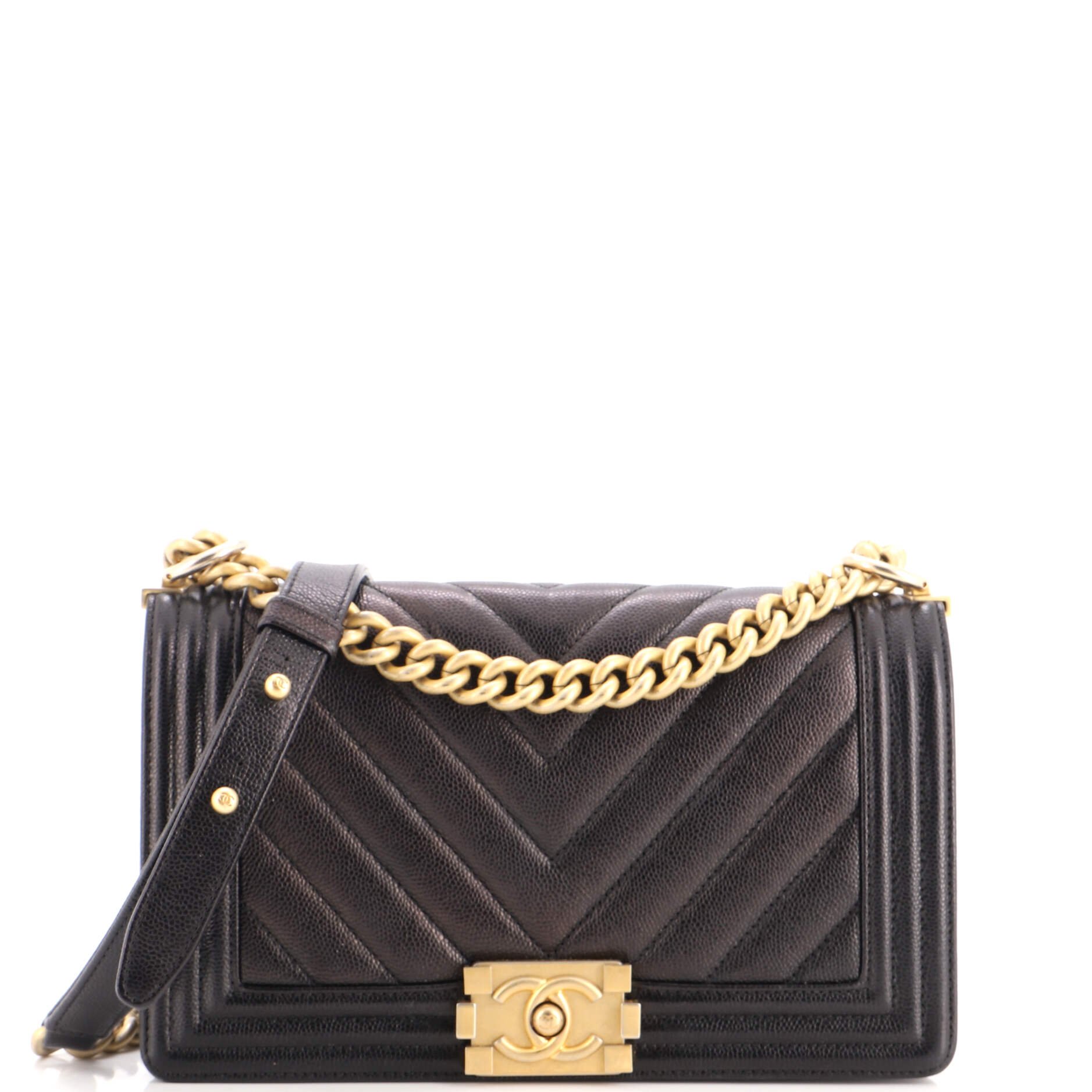 Boy Flap Bag Chevron Caviar Old Medium