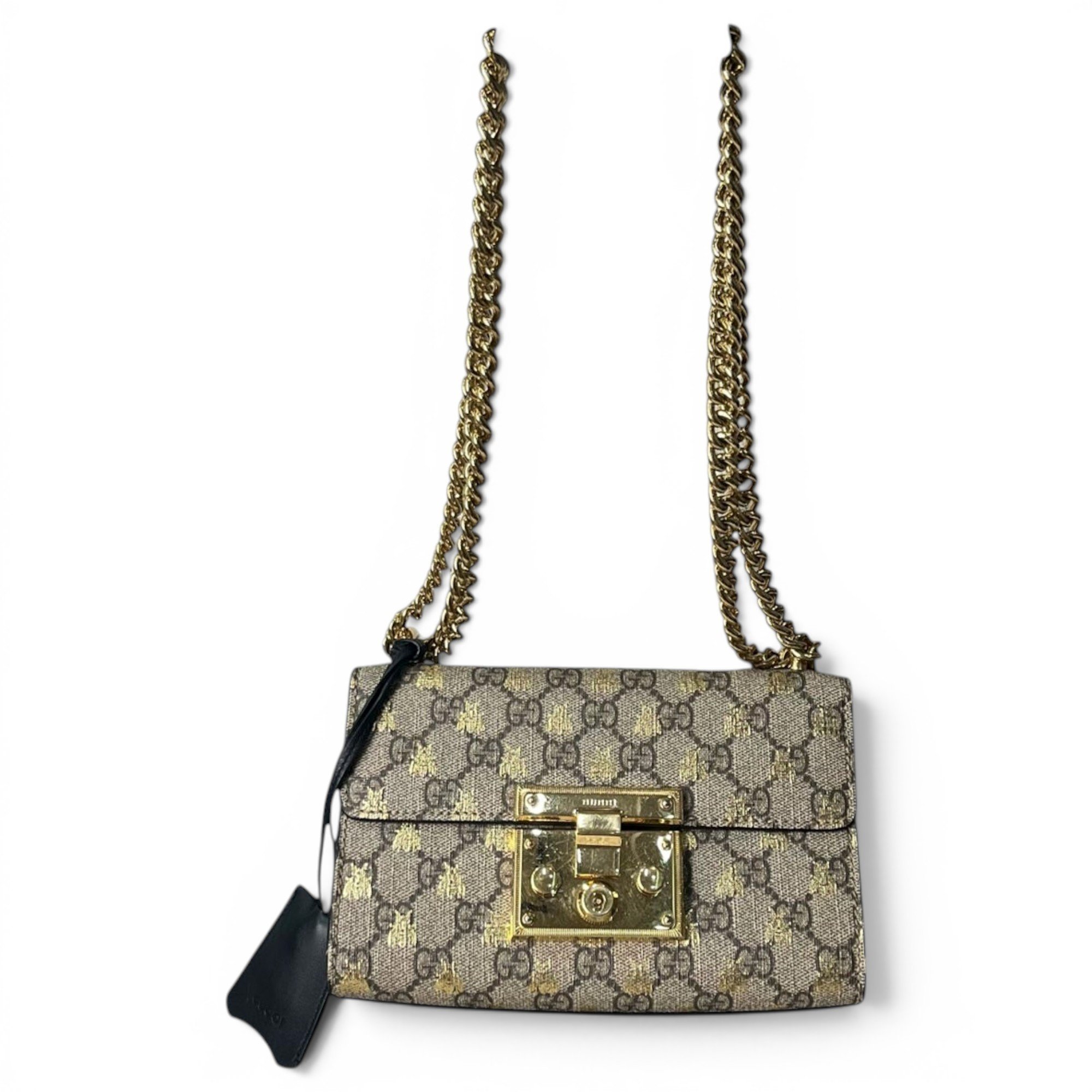 Padlock leather handbag