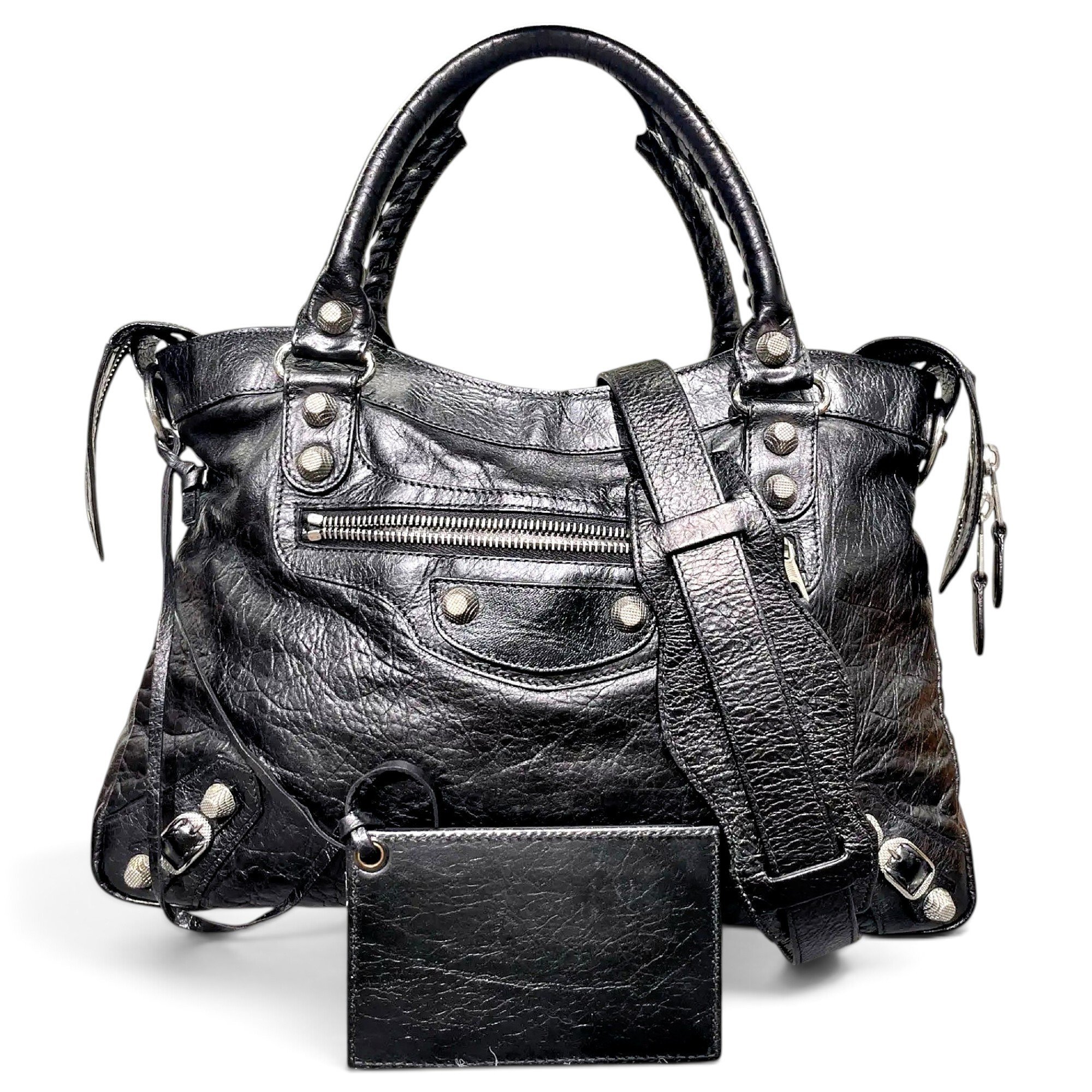 City leather handbag