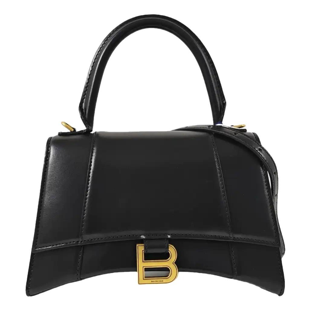 Hourglass leather handbag