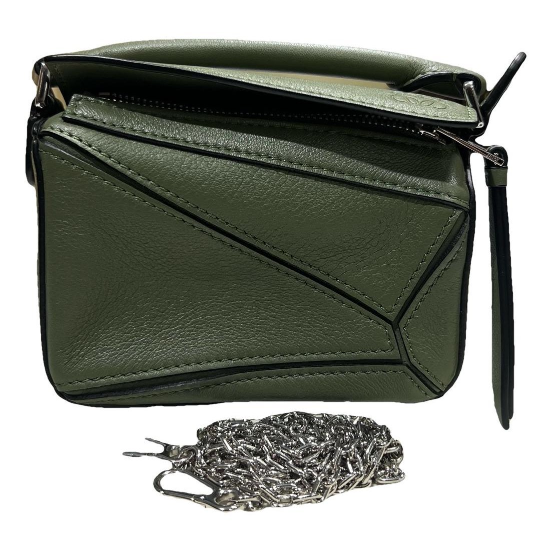 Puzzle leather handbag