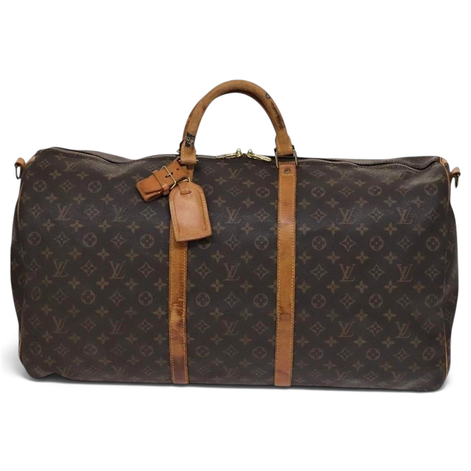 Louis Vuitton Keepall leather travel bag