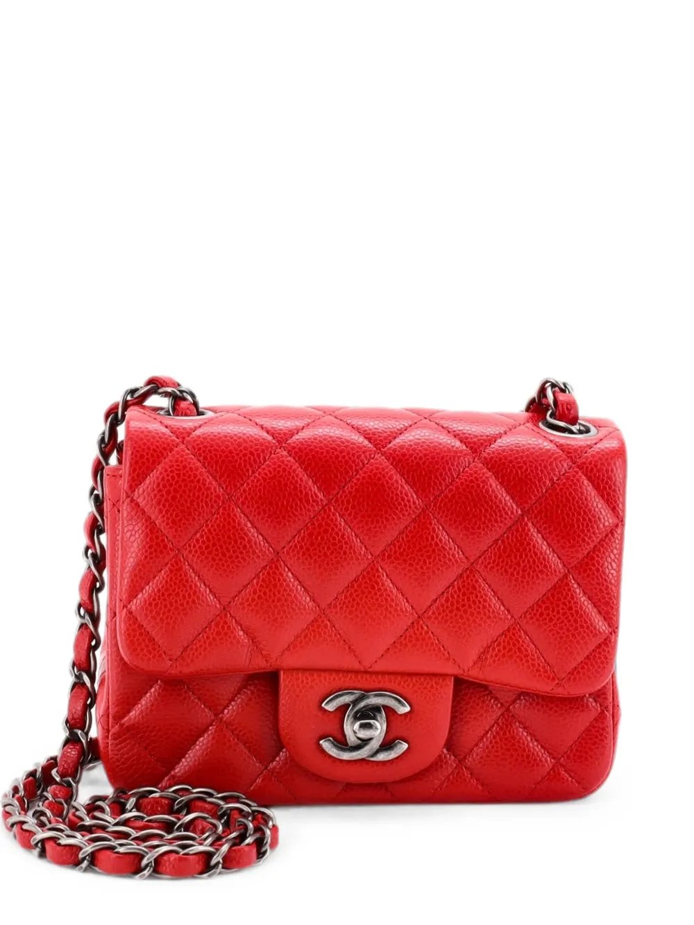 Square Classic Single Flap Bag Quilted Caviar Mini crossbody bag