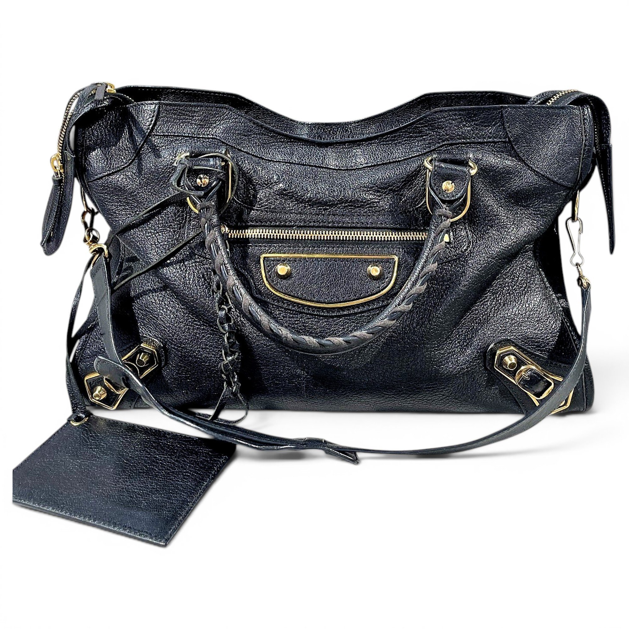 City leather handbag