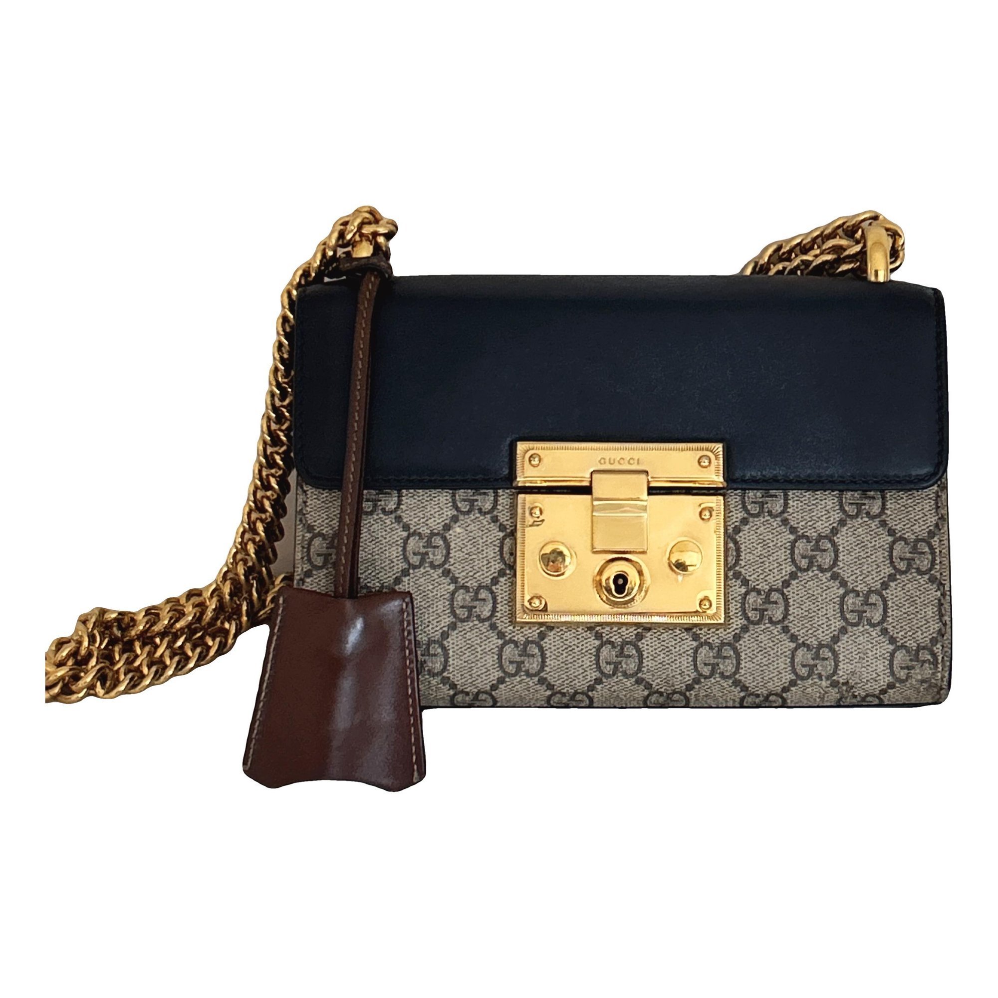 Padlock leather handbag