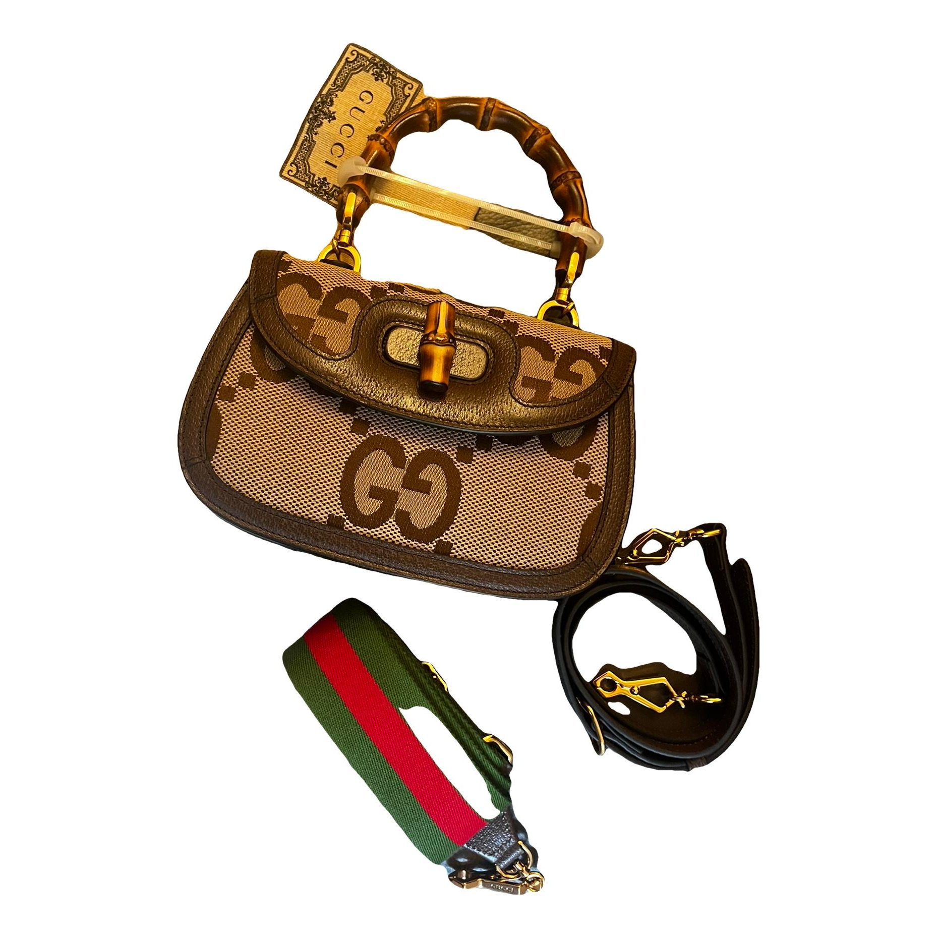 Convertible Bamboo Top Handle leather handbag