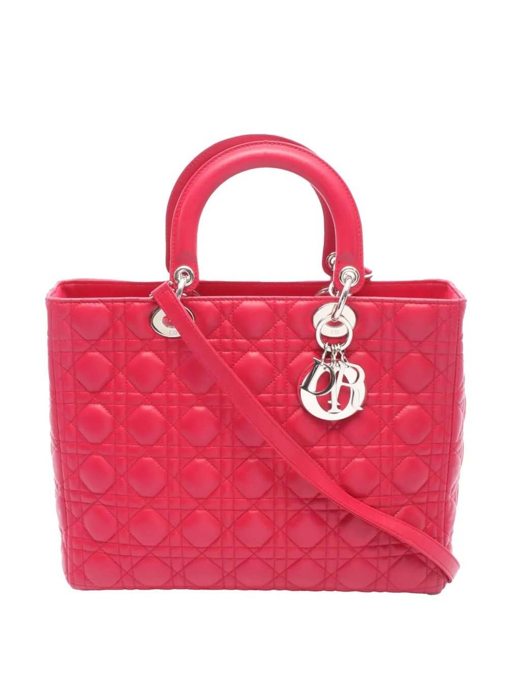 Dior 2011-2014 Large Lambskin Cannage Lady Dior satchel